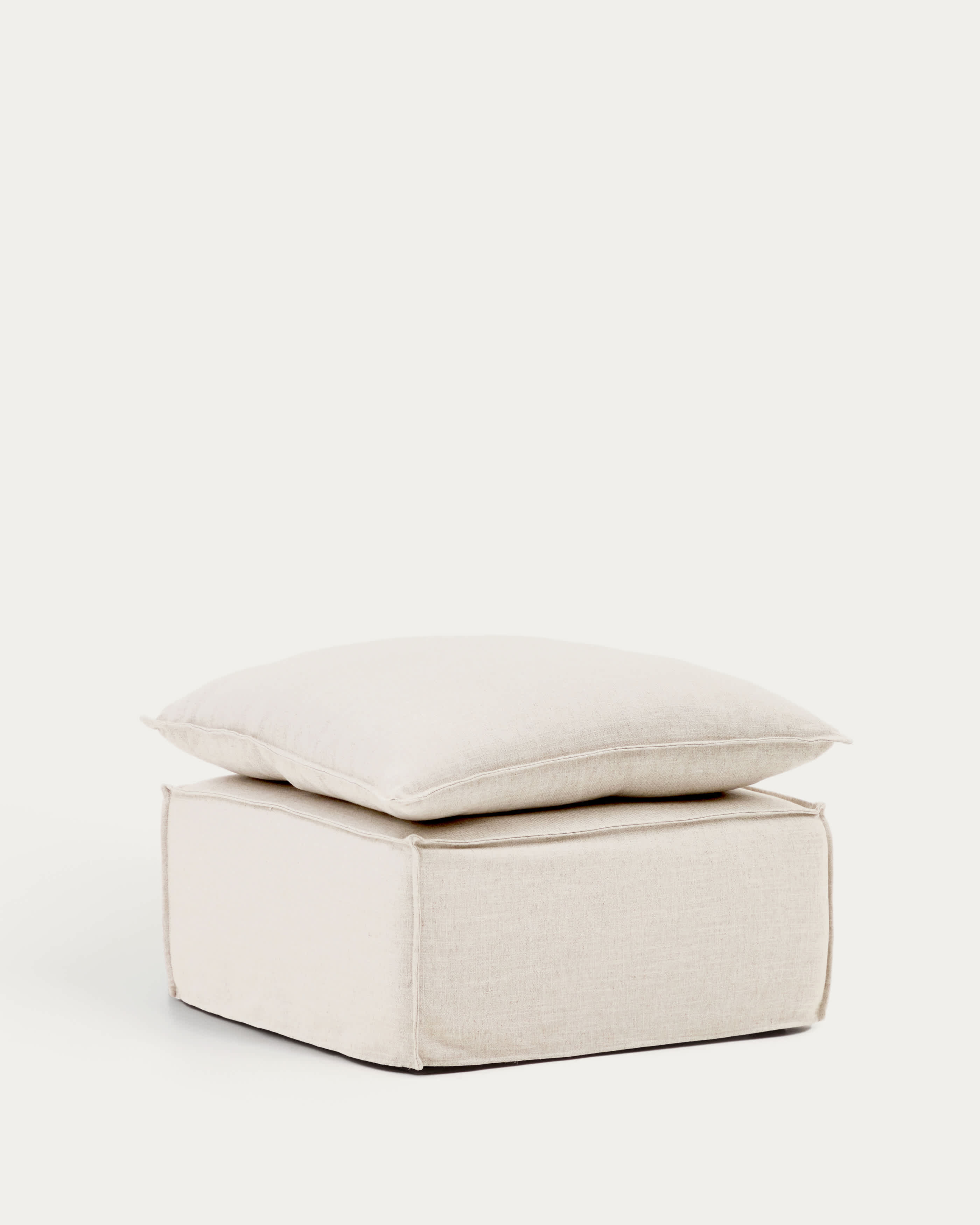Anarela linen pouffe cover, 80 x 80 cm