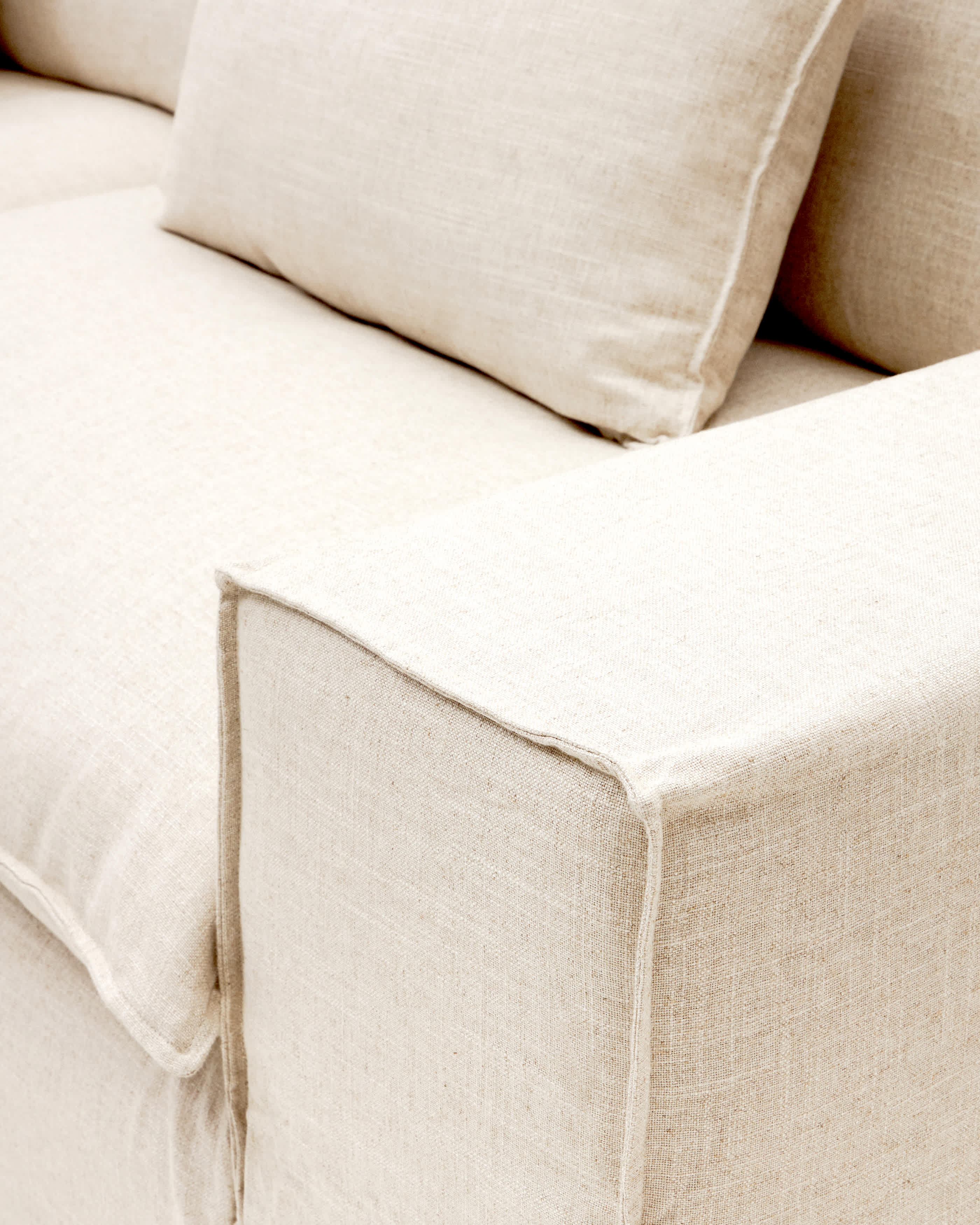 Anarela 3 seater sofa cover in beige linen