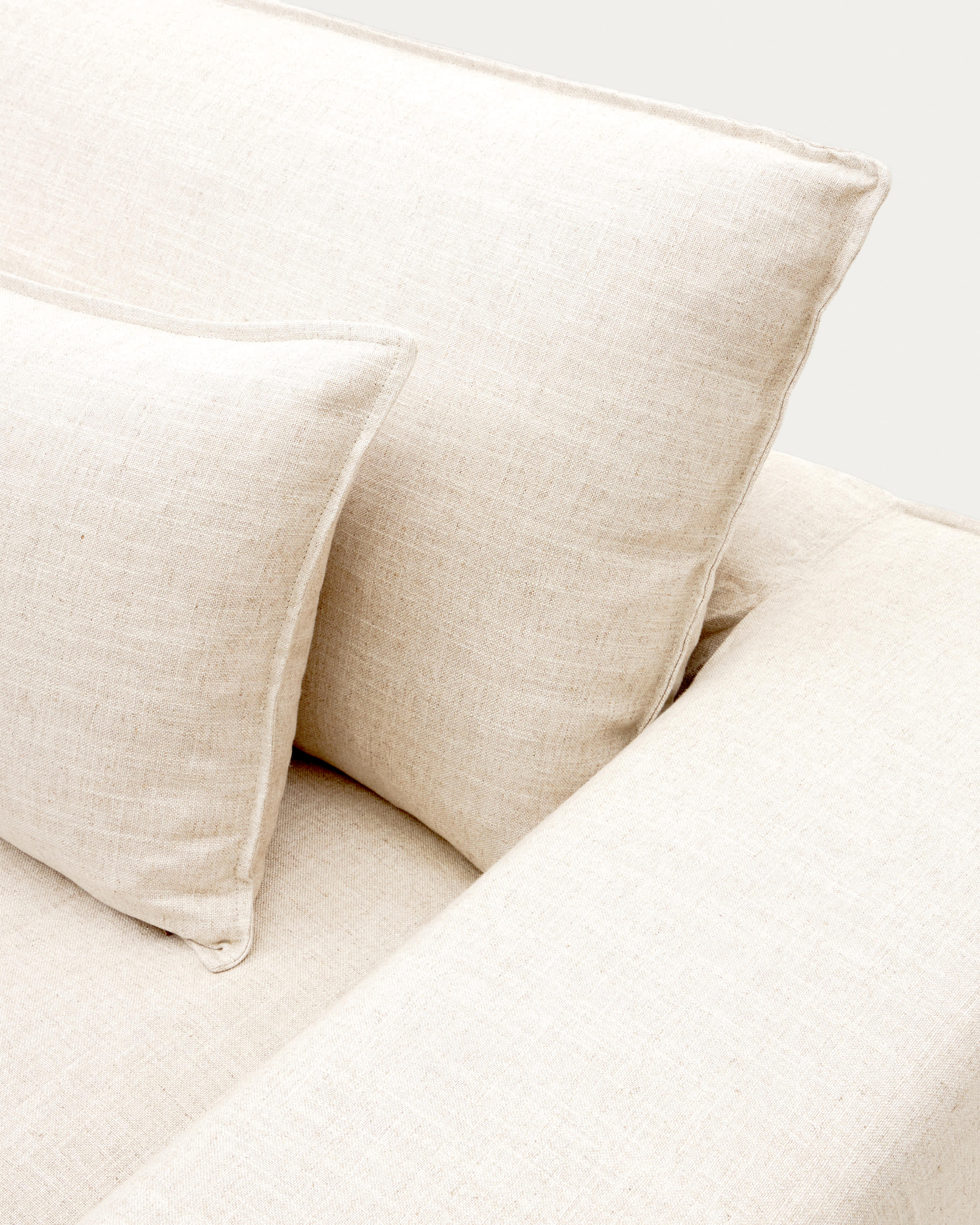 Anarela 3 seater sofa cover in beige linen