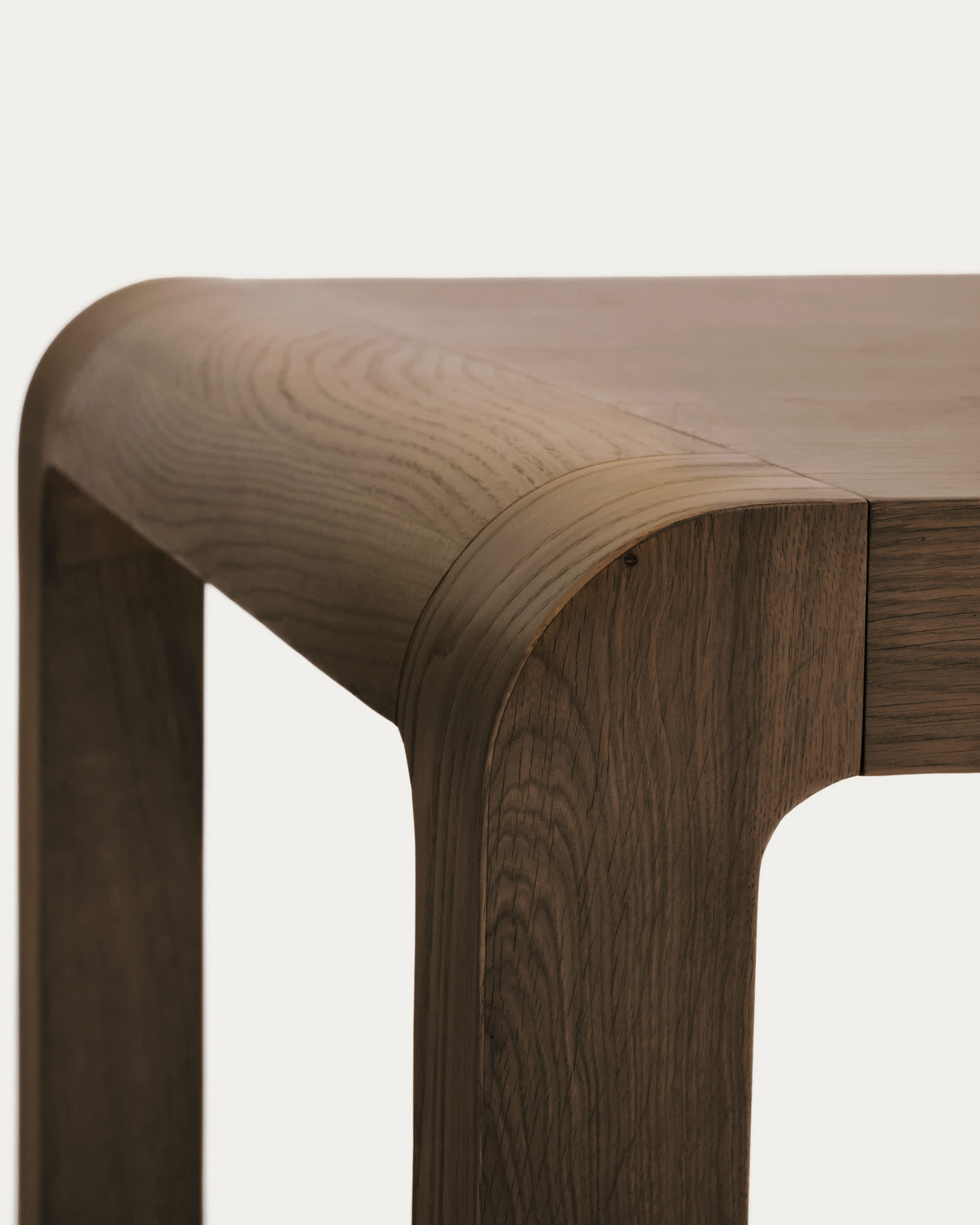 Erisia extendable table in solid oak wood with a dark walnut tone finish 180 (230) x 90 cm FSC 100%