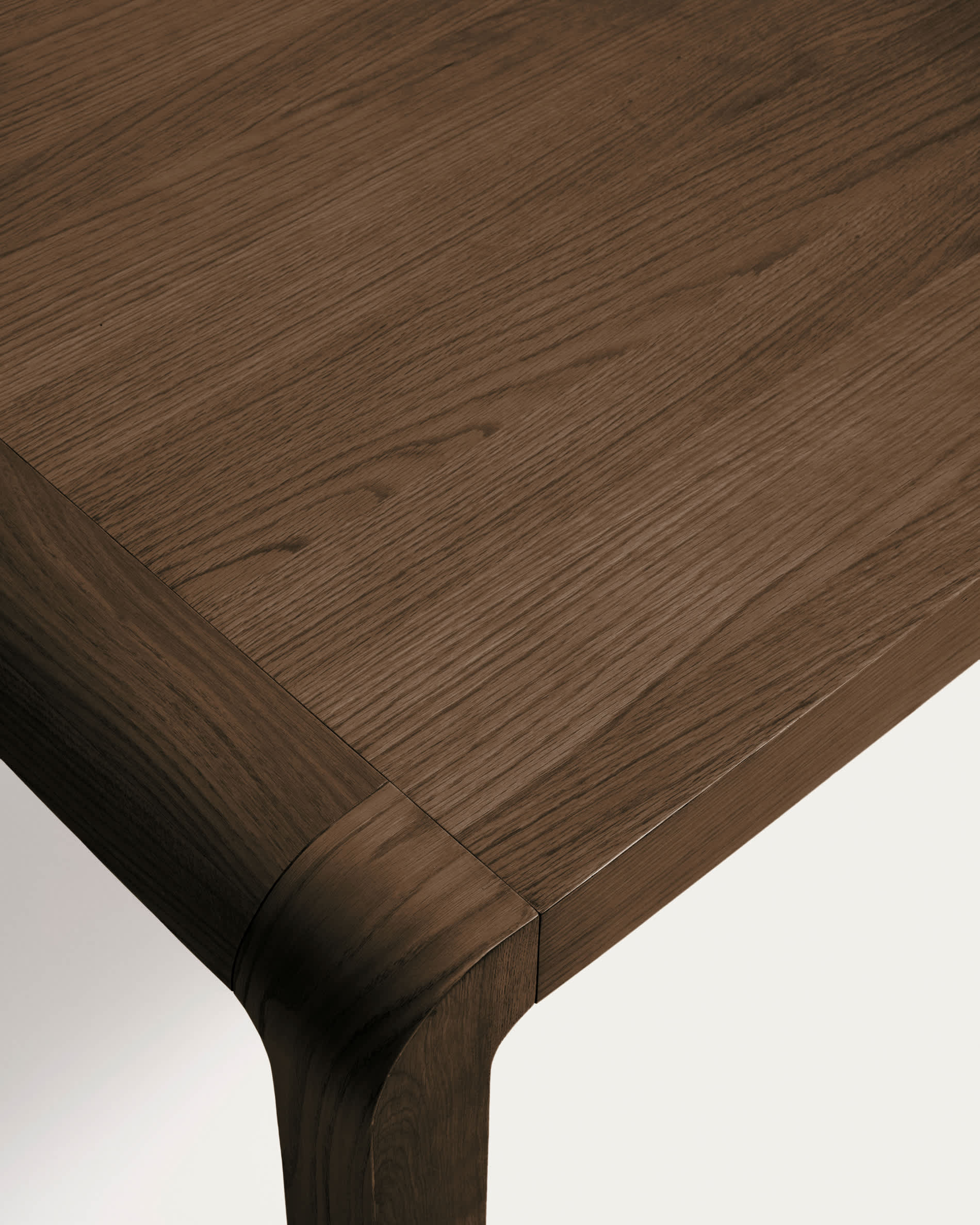 Erisia extendable table in solid oak wood with a dark walnut tone finish 180 (230) x 90 cm FSC 100%