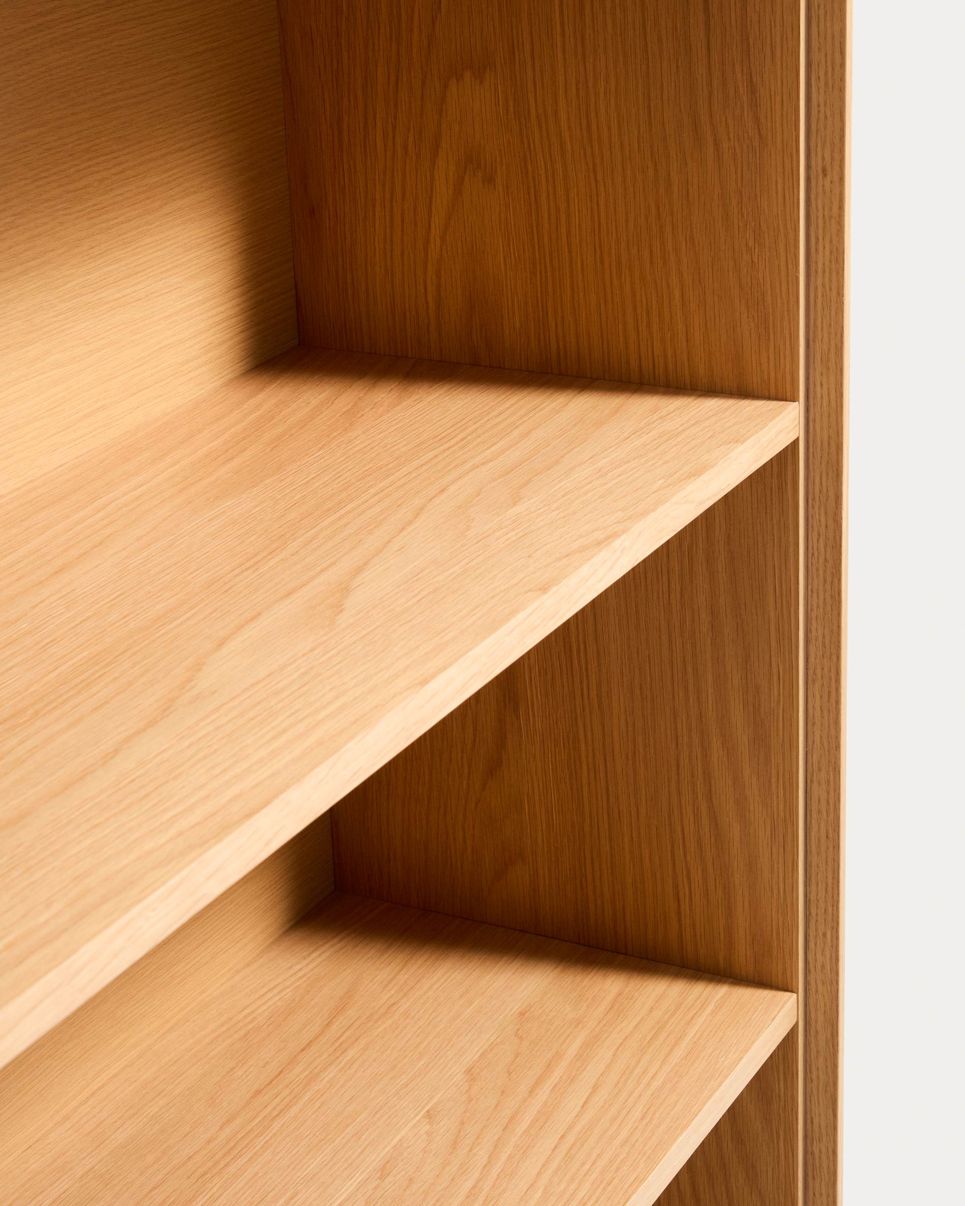 Norlen shelving unit in oak veneer with natural finish FSC Mix Credit 90 x 190 cm