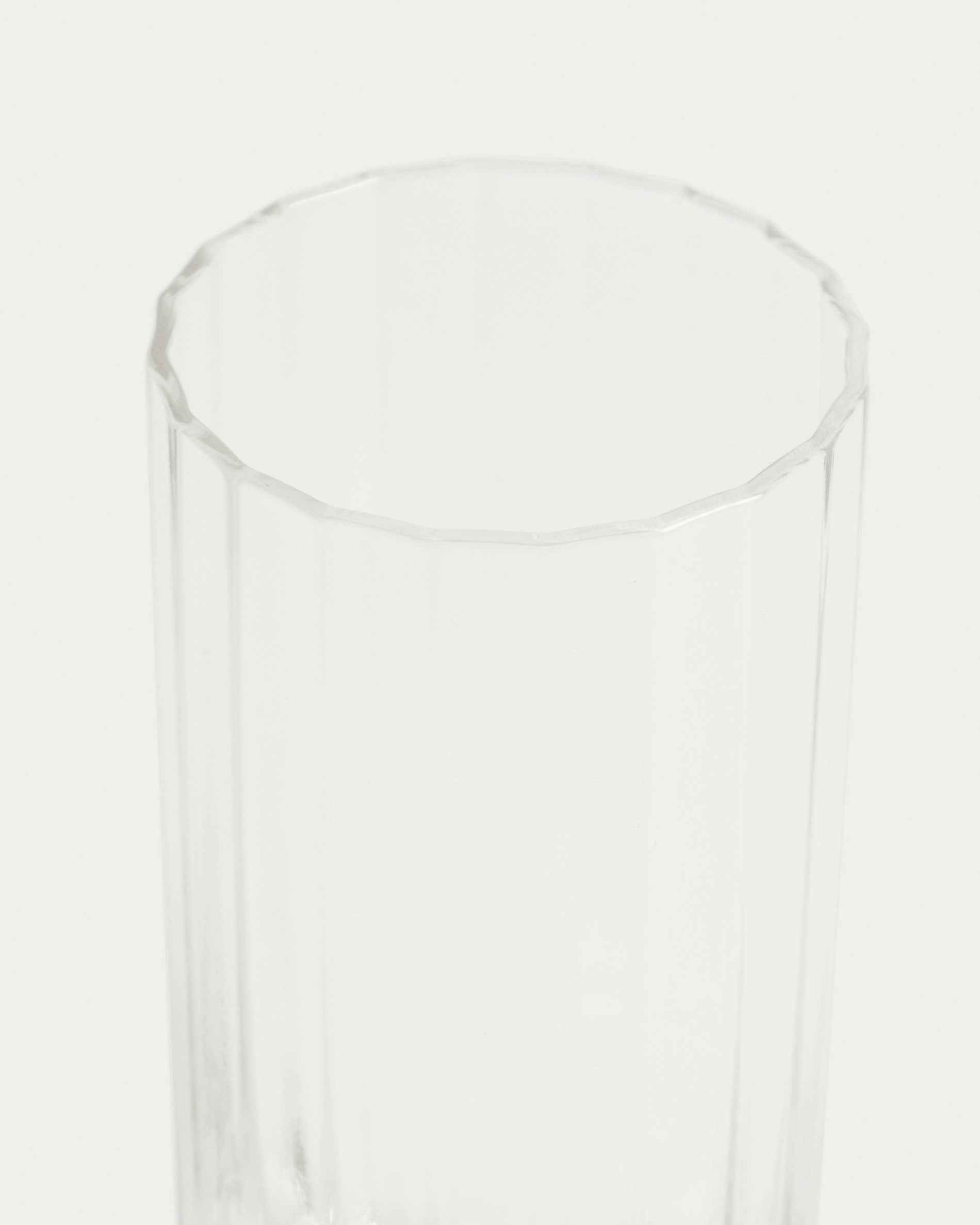 Nivor clear drinking glass with carved vertical relief, 30 cl