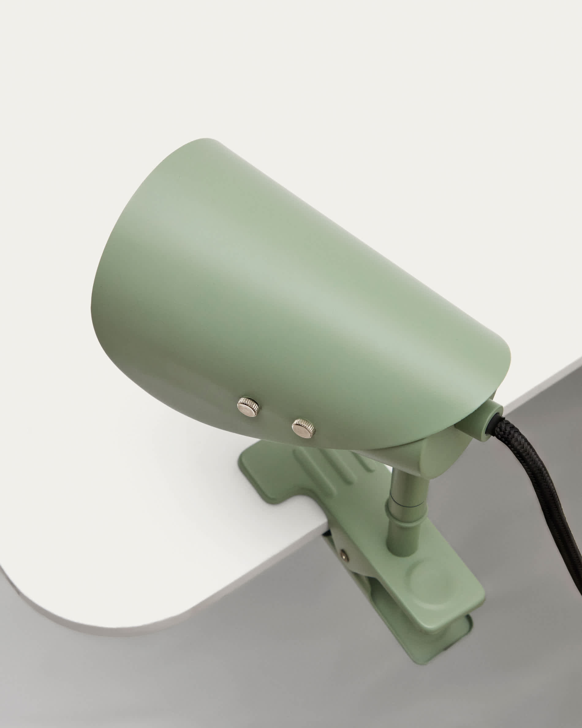 Jula small lamp with clamp in green metal