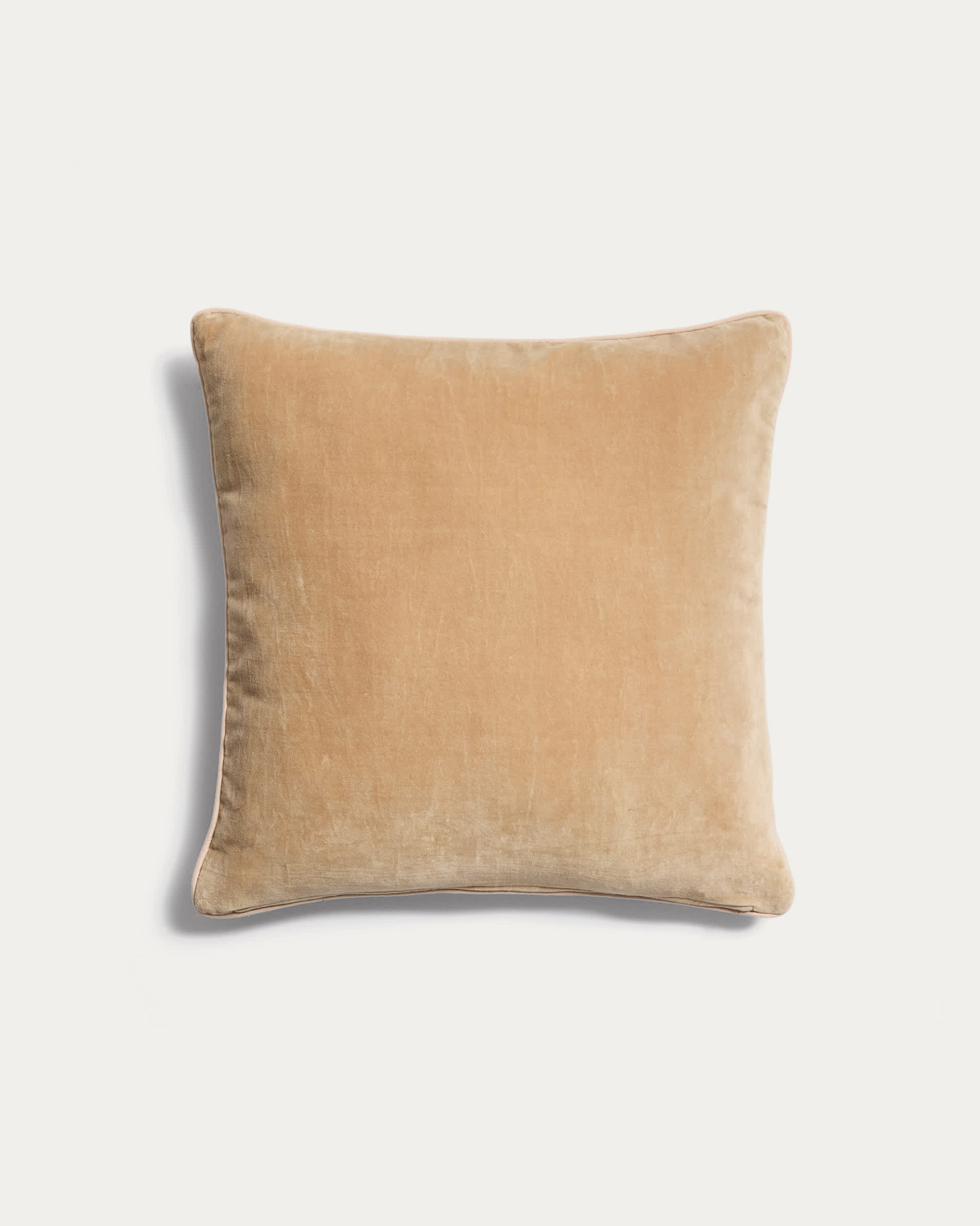 Ovelin maroon and ecru velvet cushion cover 45 x 45 cm