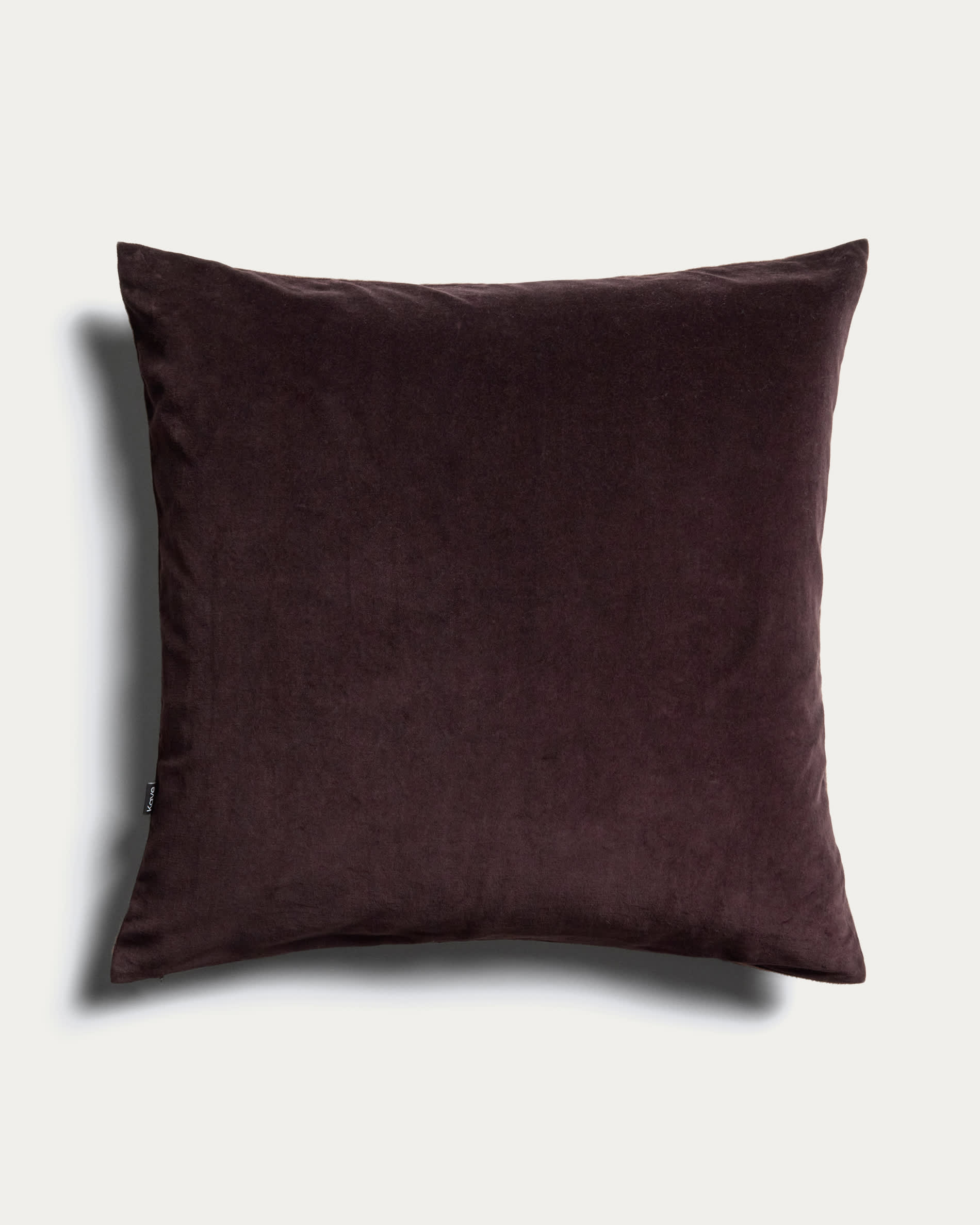 Niroi 100%-cotton brown velvet cushion cover with ribbon detail 60 x 60 cm