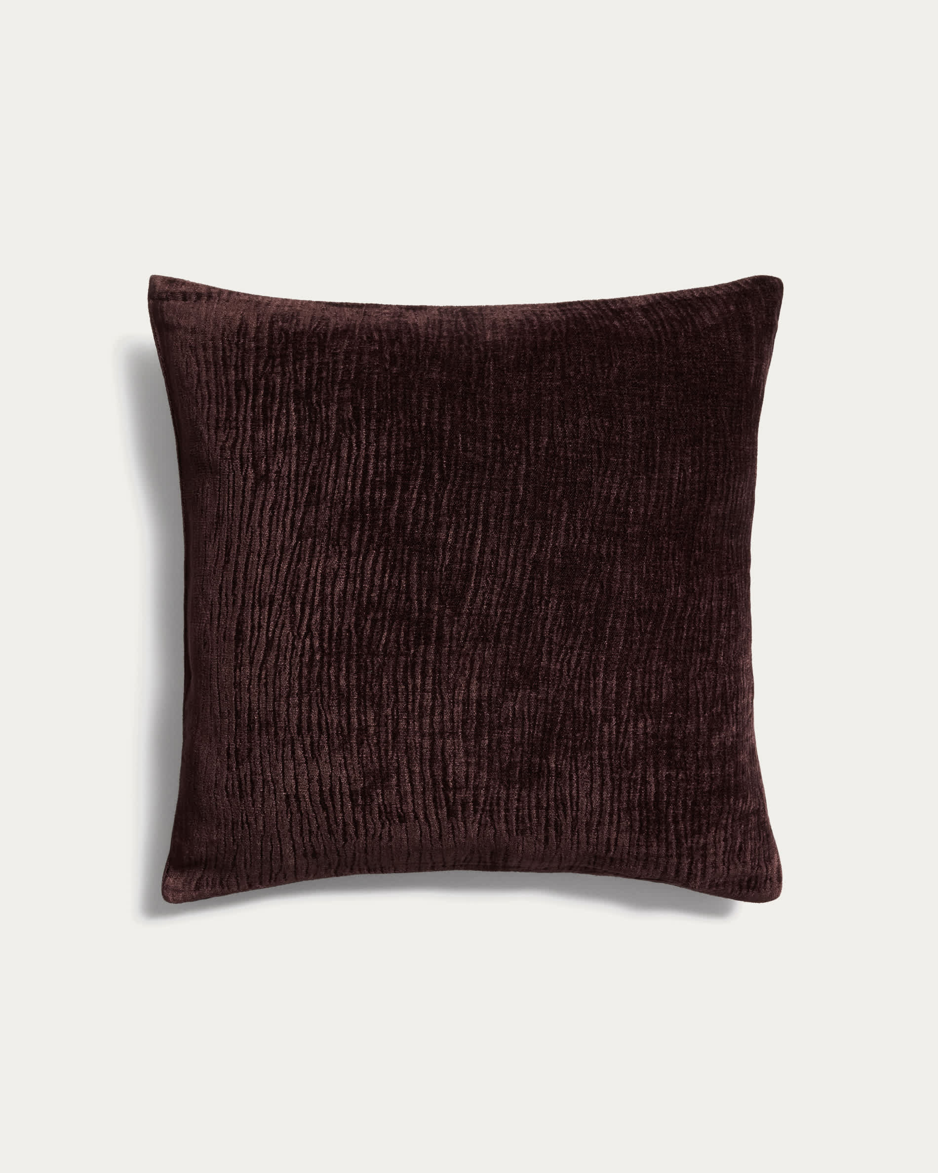 Vori 100% cotton brown wrinkled effect cushion cover 50 x 50 cm
