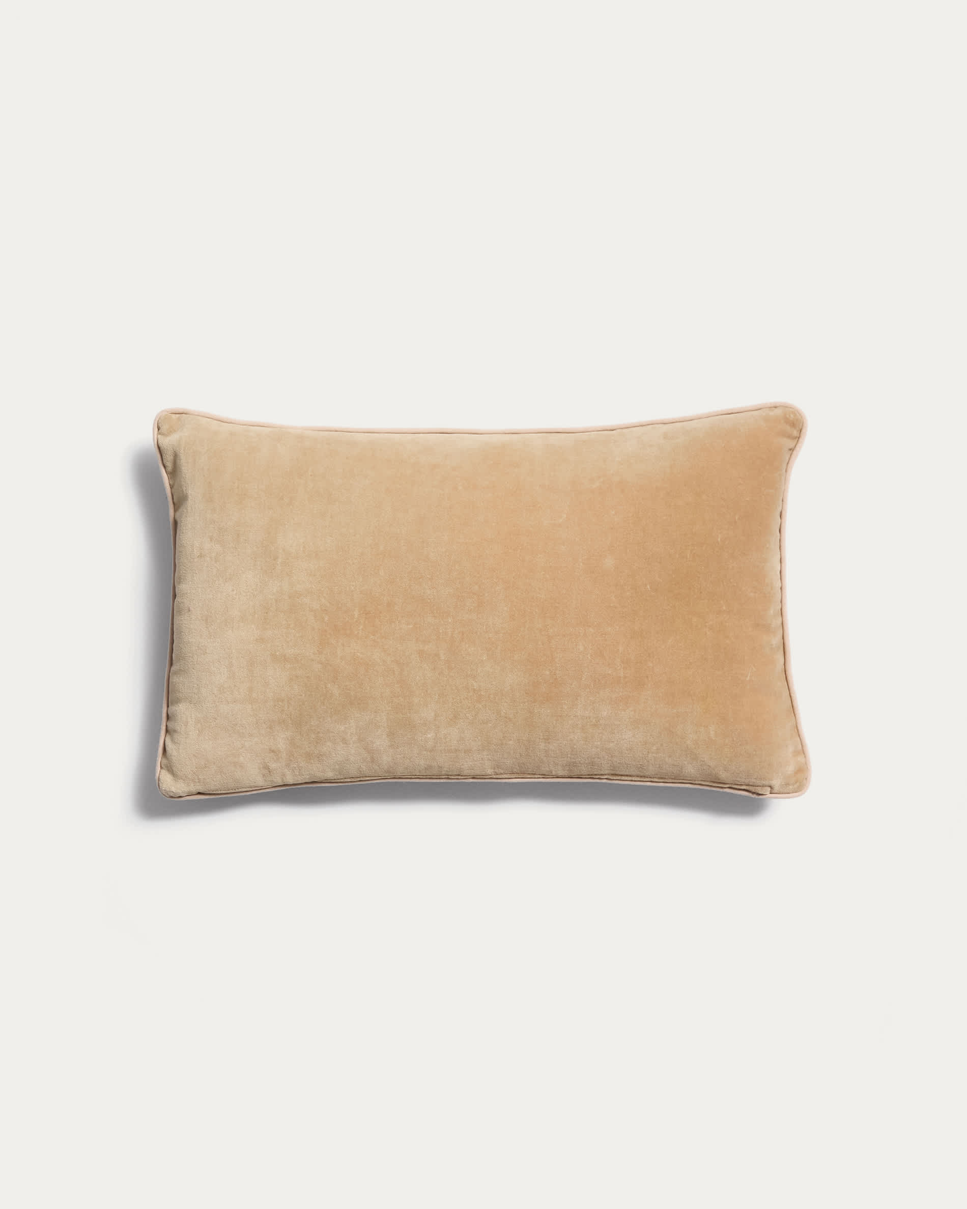 Ovelin maroon and ecru velvet cushion cover 30 x 50 cm