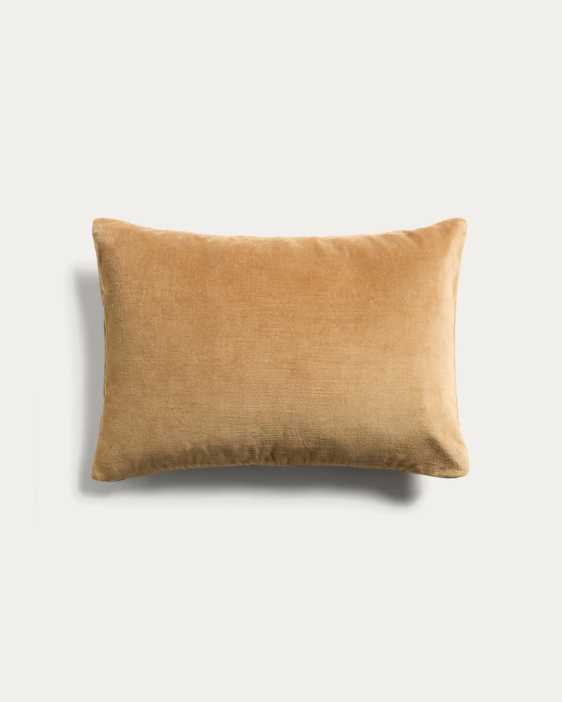 Tavre beige velvet cushion cover with embroidered detailing 30 x 50 cm