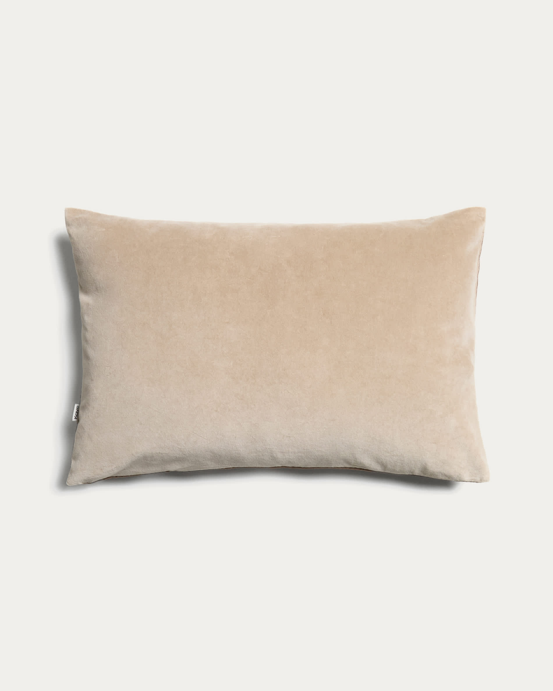 Niroi 100% beige velvet cotton cushion cover with ribbon detail 40 x 60 cm