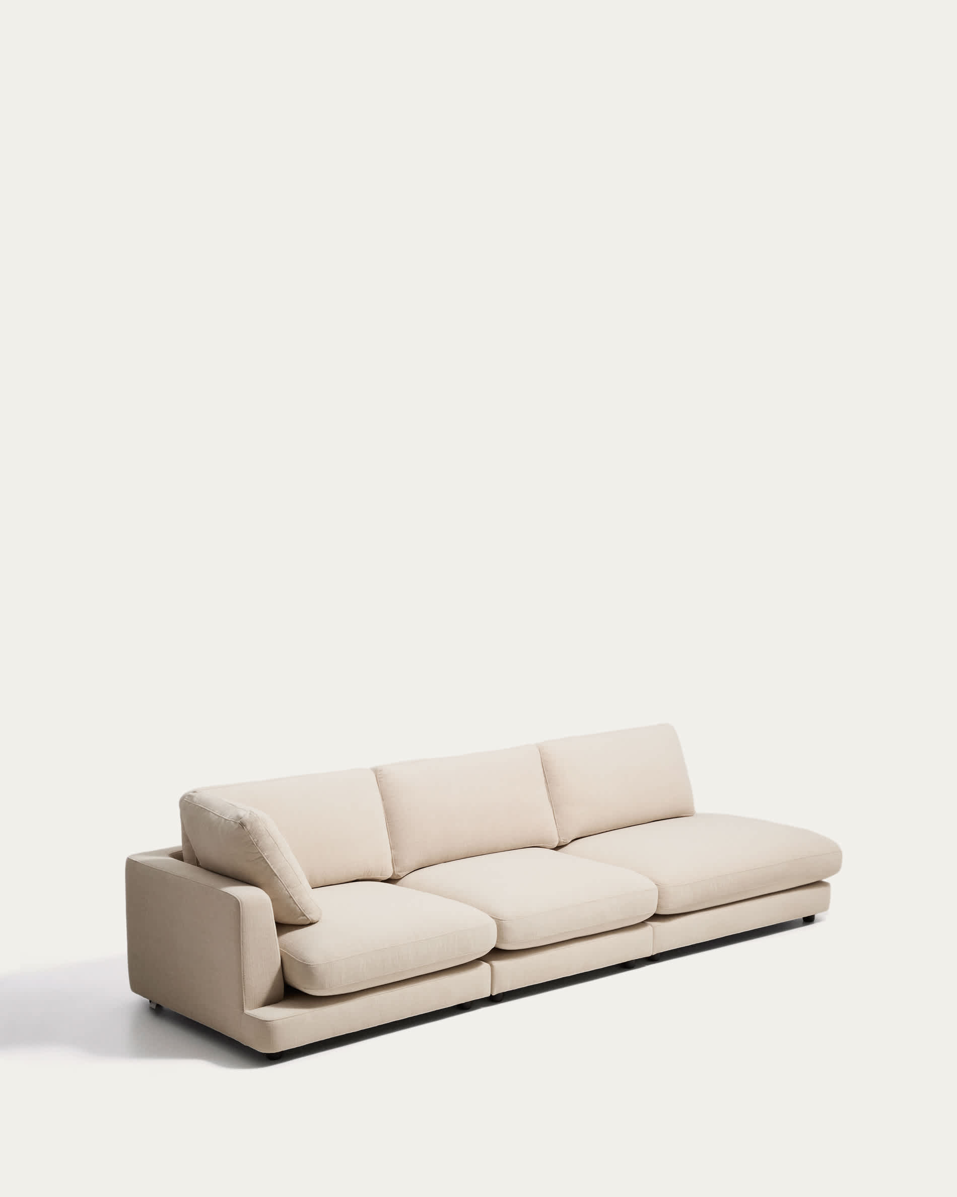 Gala 4-seater modular sofa with right end module in beige chenille FSC Mix Credit 315cm