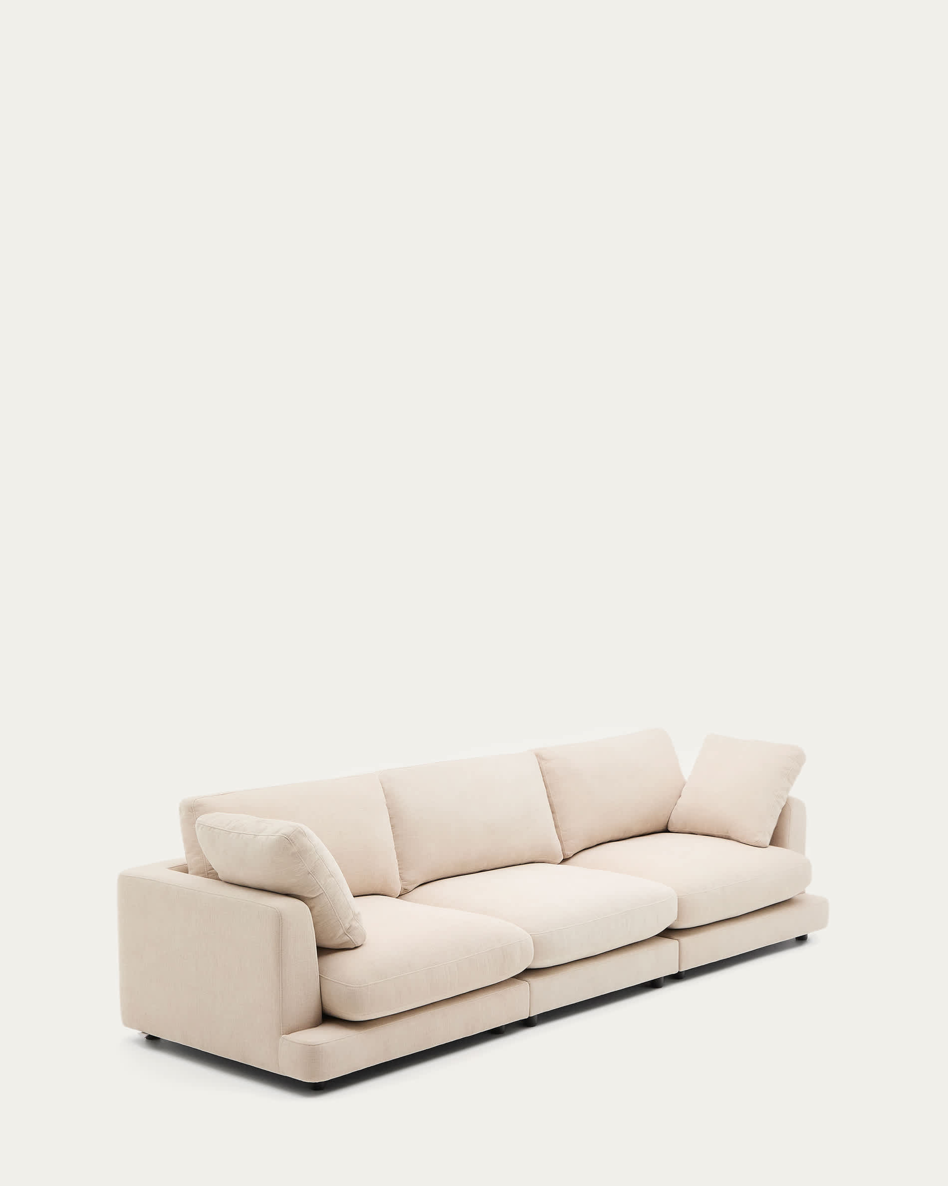 Gala 4-seater beige chenille sofa FSC Mix Credit 300cm