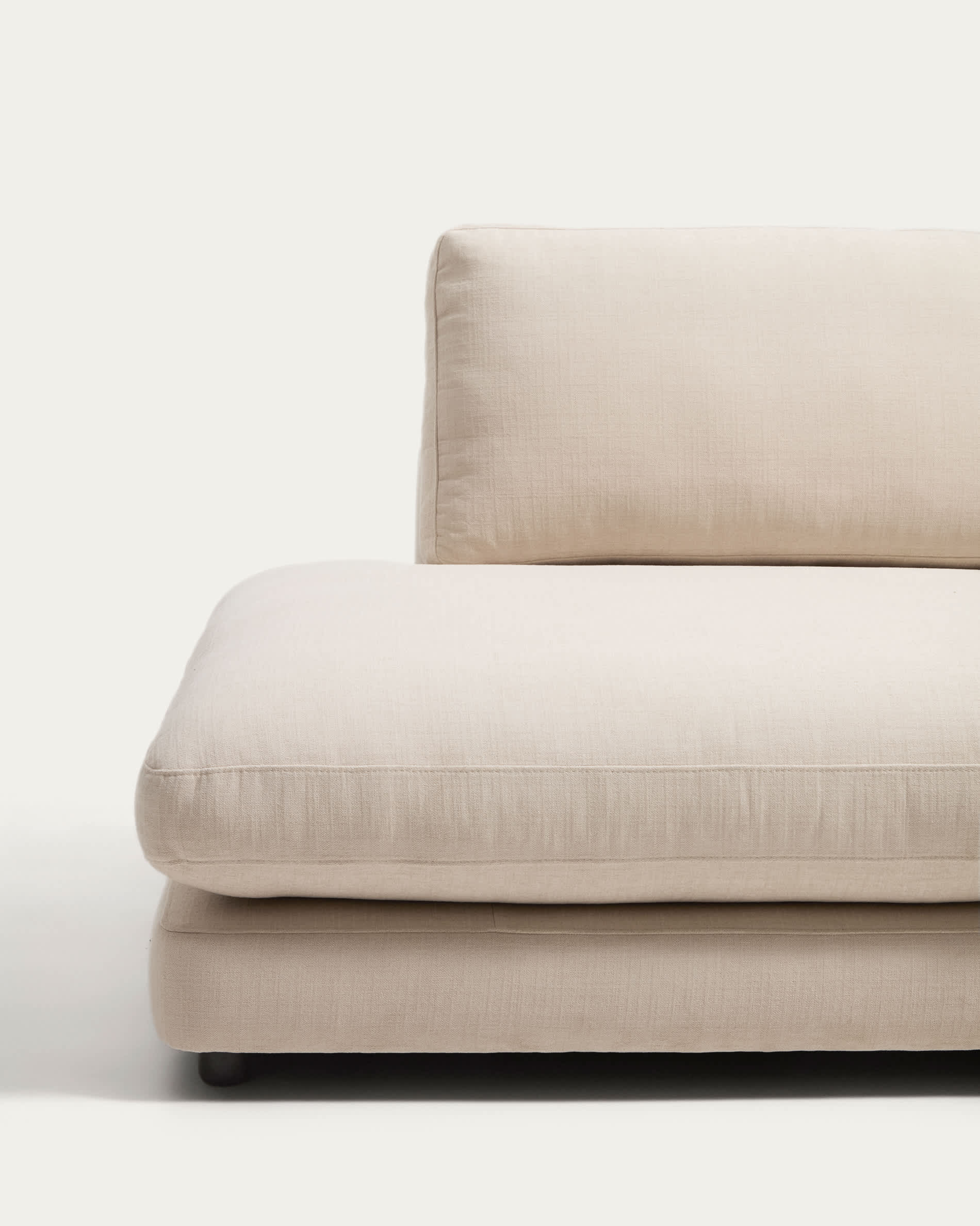 Gala 4-seater modular sofa with left end module in beige chenille FSC Mix Credit 315cm