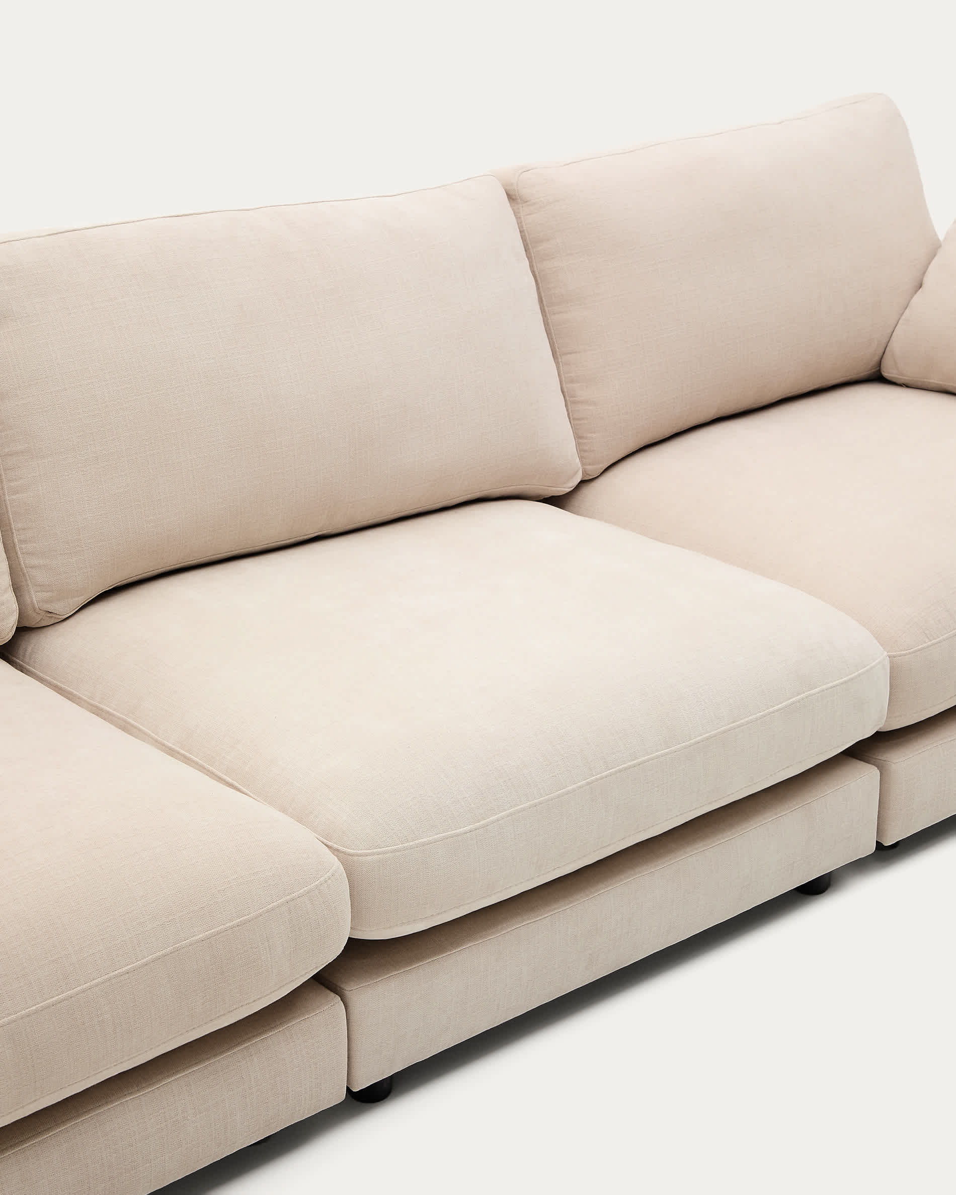 Gala 4-seater beige chenille sofa FSC Mix Credit 300cm