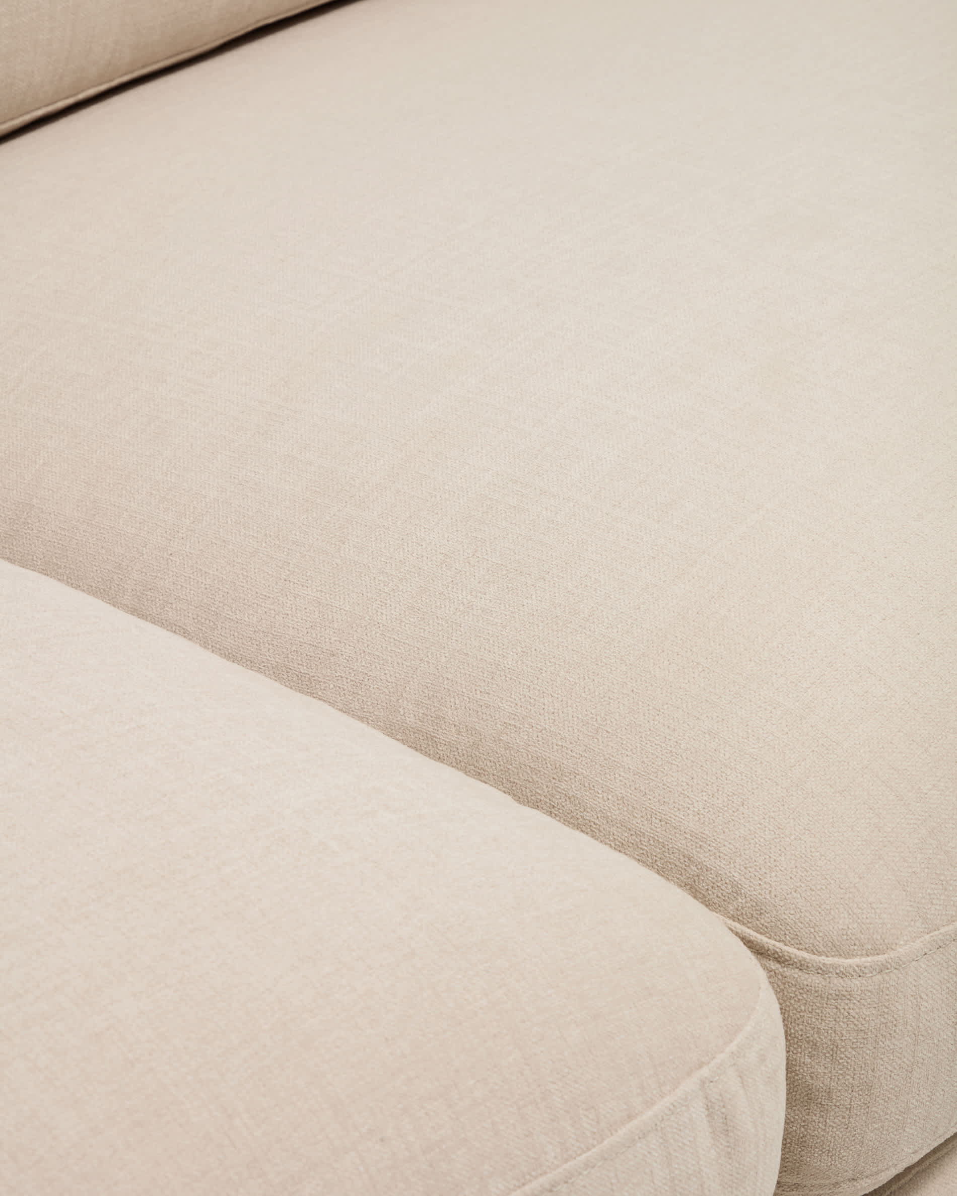 Gala 4-seater modular sofa with left end module in beige chenille FSC Mix Credit 315cm