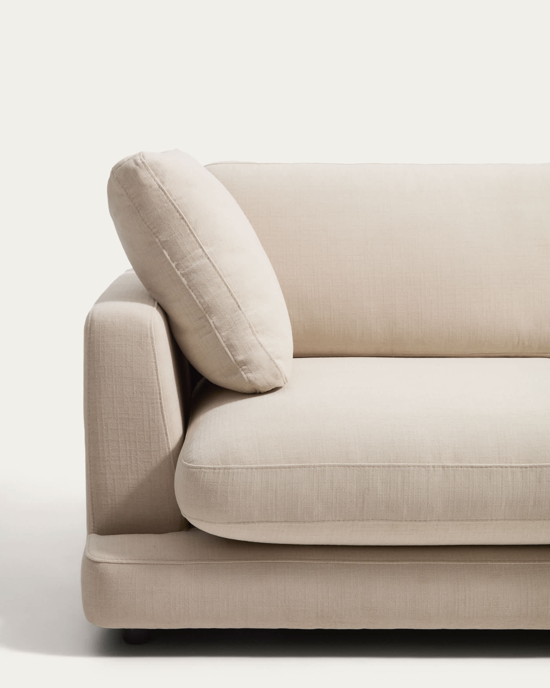 Gala 4-seater modular sofa with right end module in beige chenille FSC Mix Credit 315cm