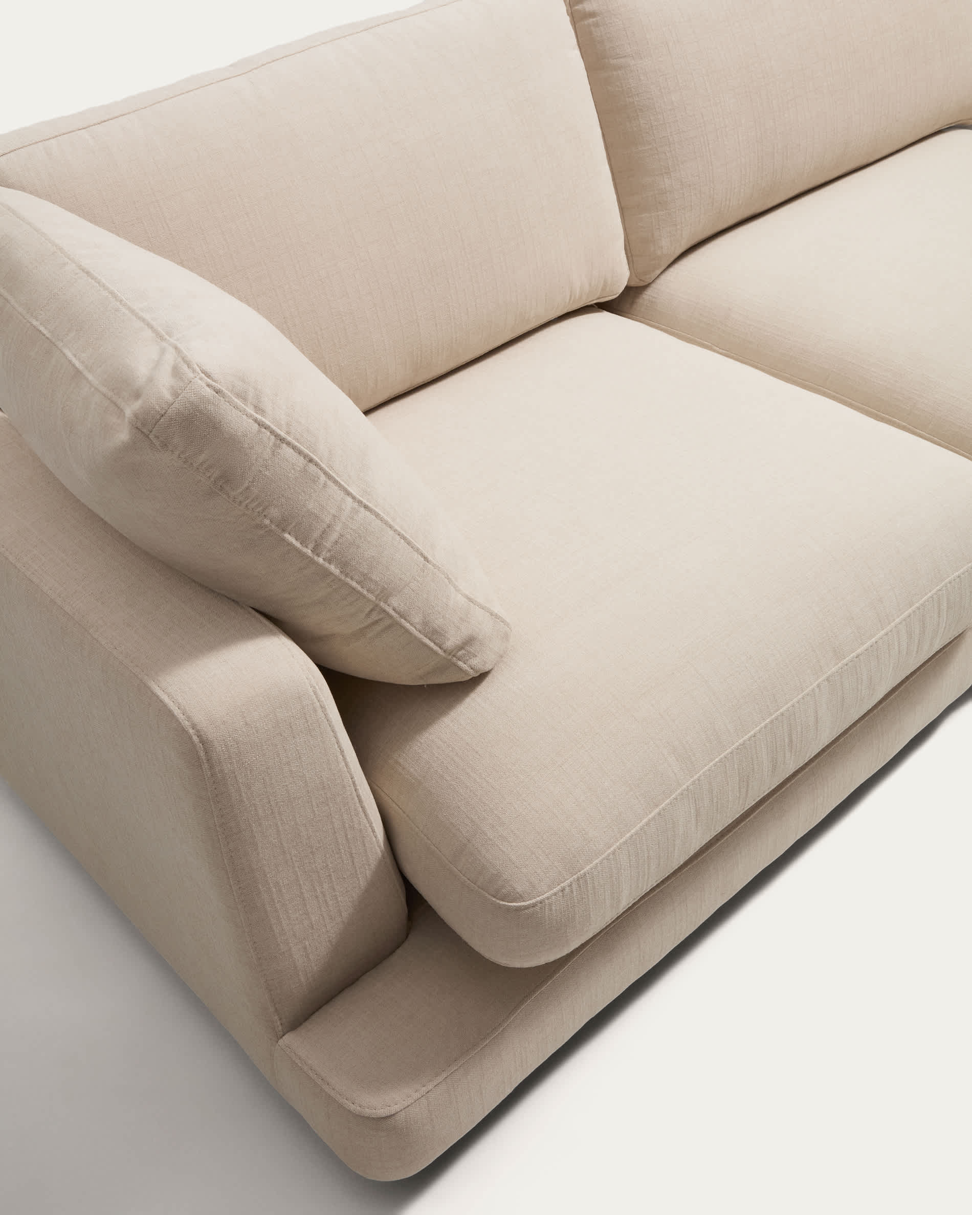 Gala 4-seater modular sofa with right end module in beige chenille FSC Mix Credit 315cm