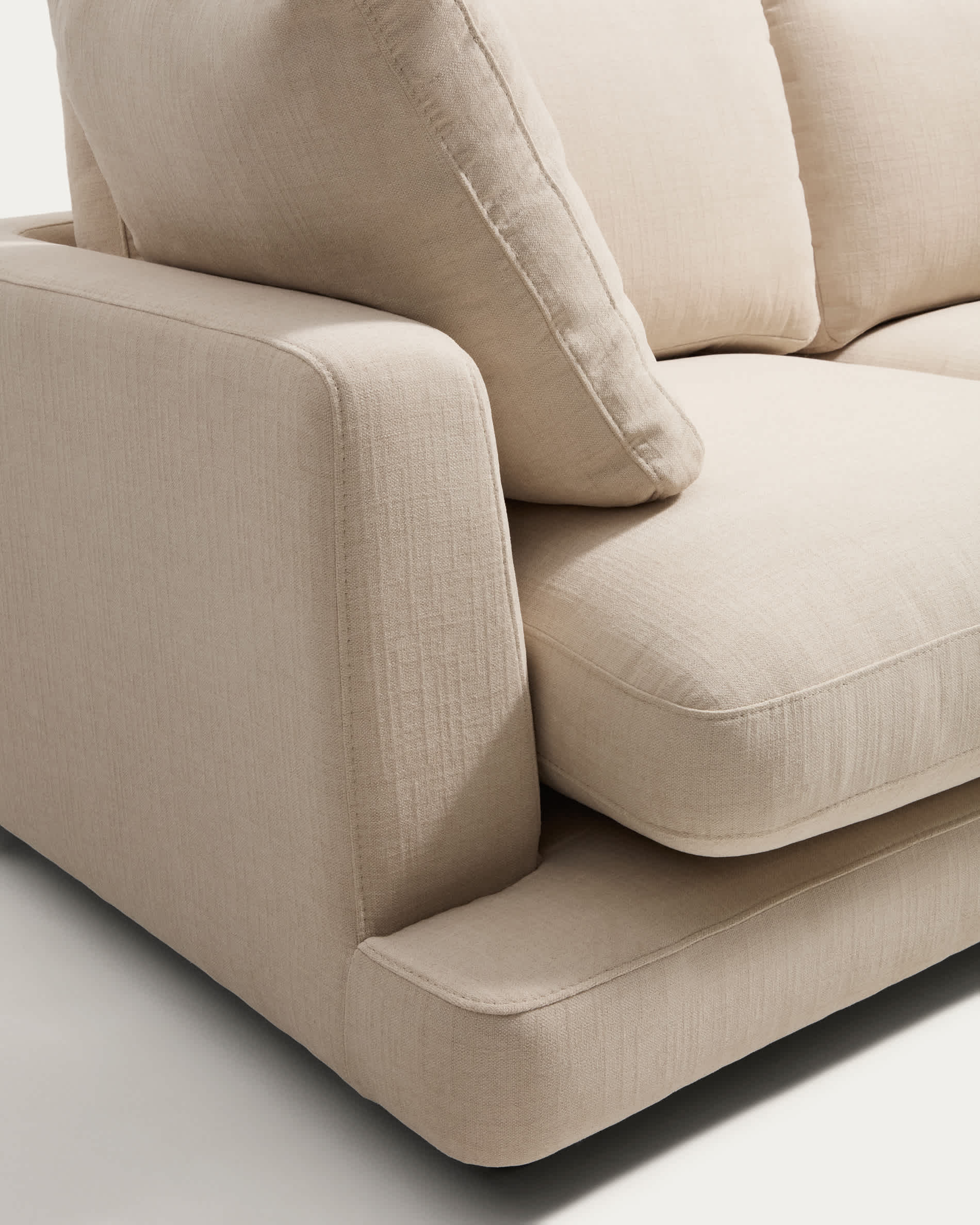 Gala 4-seater modular sofa with right end module in beige chenille FSC Mix Credit 315cm