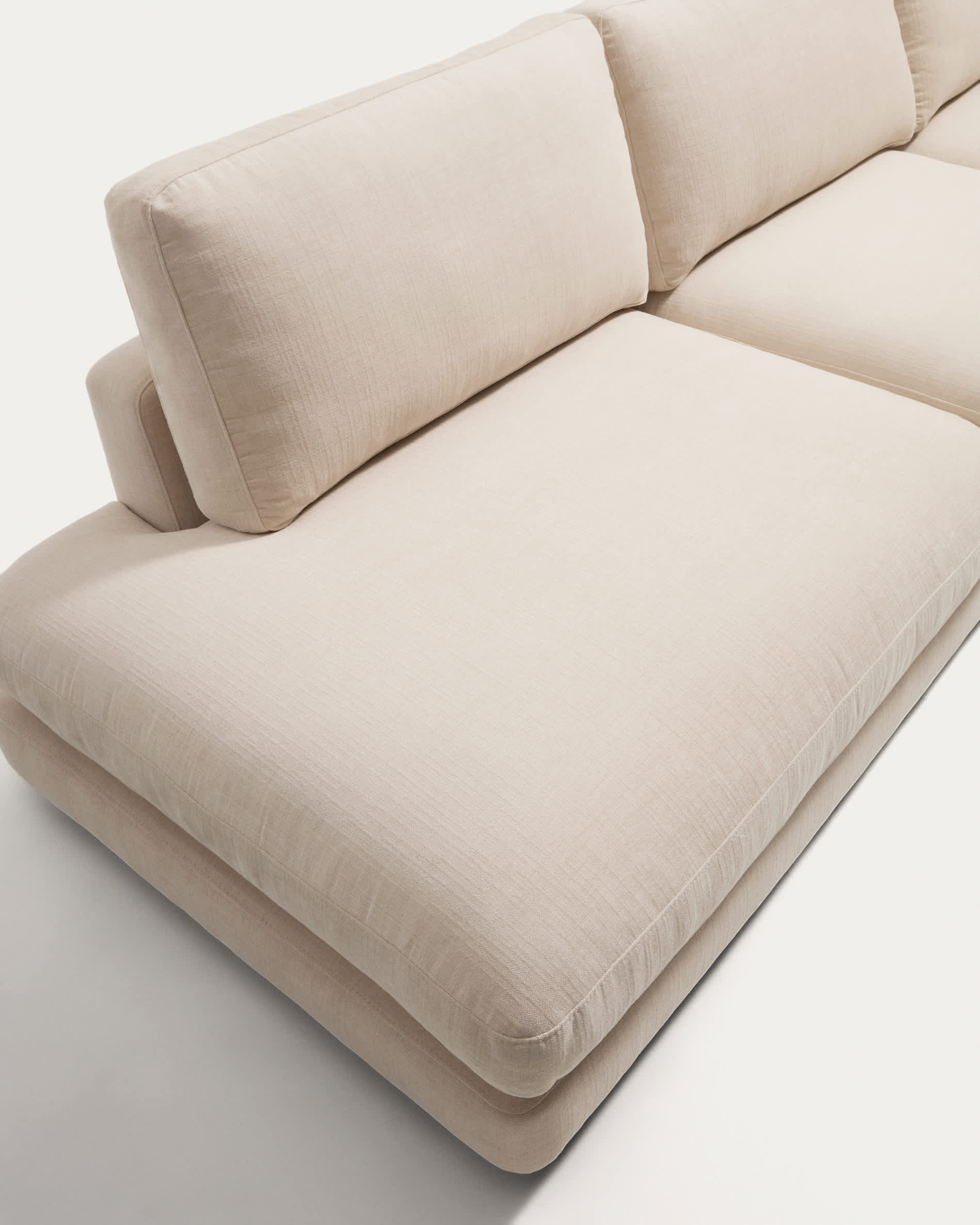 Gala 4-seater modular sofa in beige chenille FSC Mix Credit 330cm