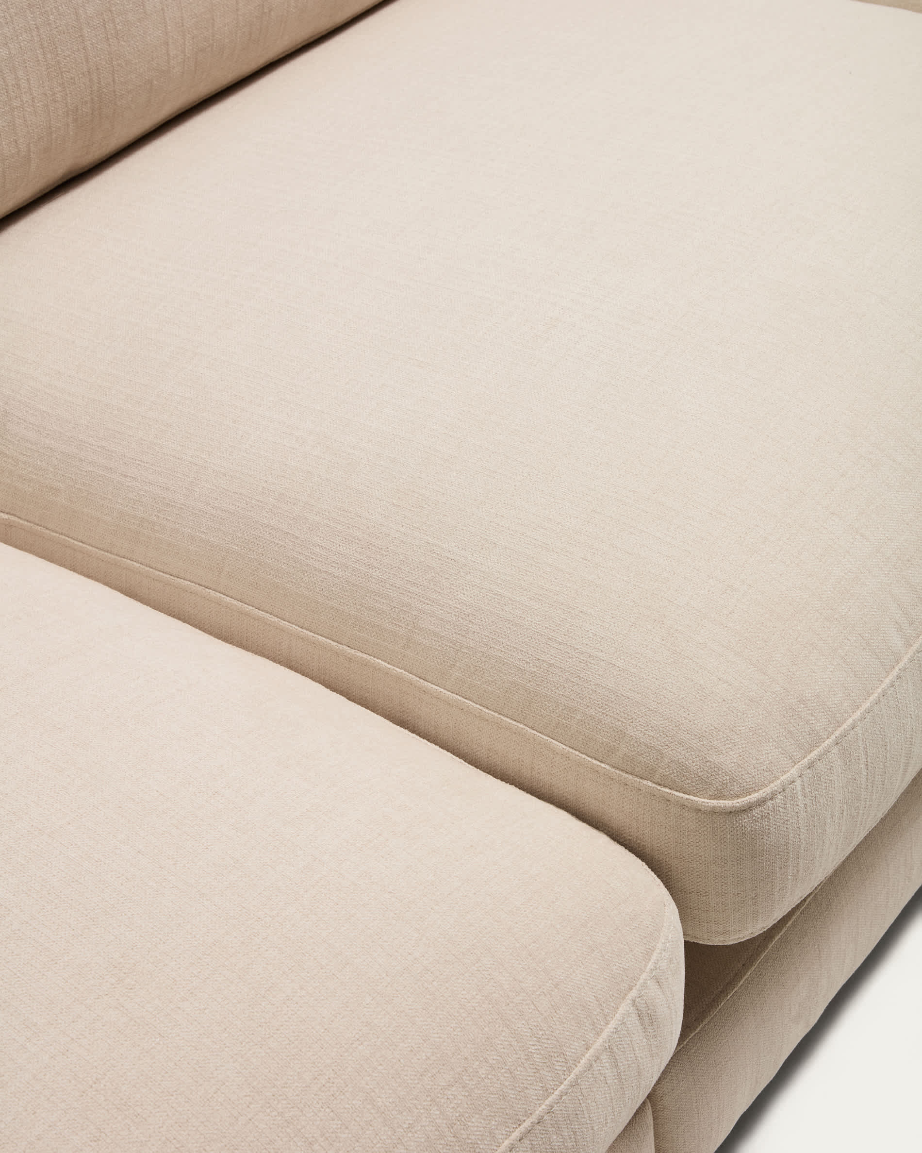 Gala 5-seater corner sofa with end module left side in beige chenille FSC Mix Credit 225 x 300cm