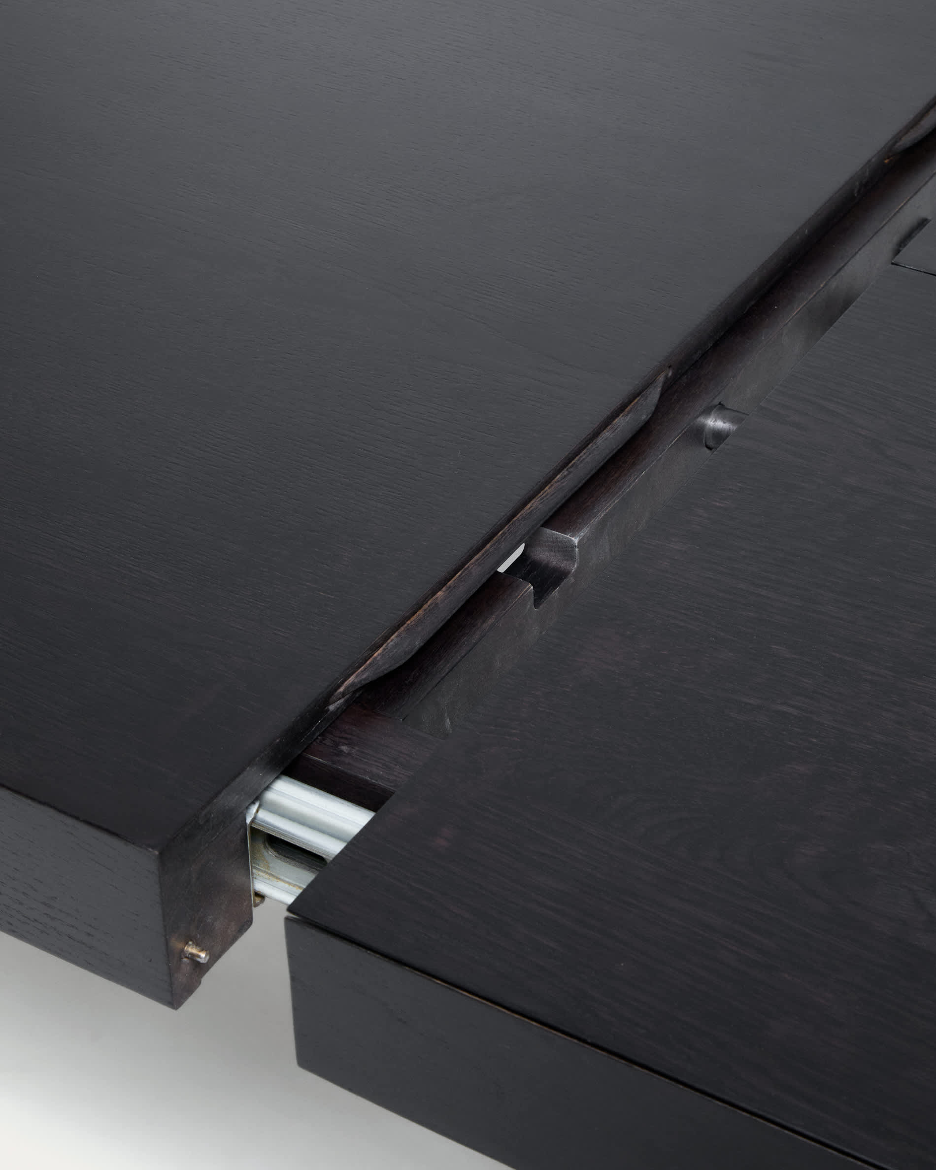 Erisia extendable table in solid oak wood with an ebonized finish 180 (230) x 90 cm FSC 100%
