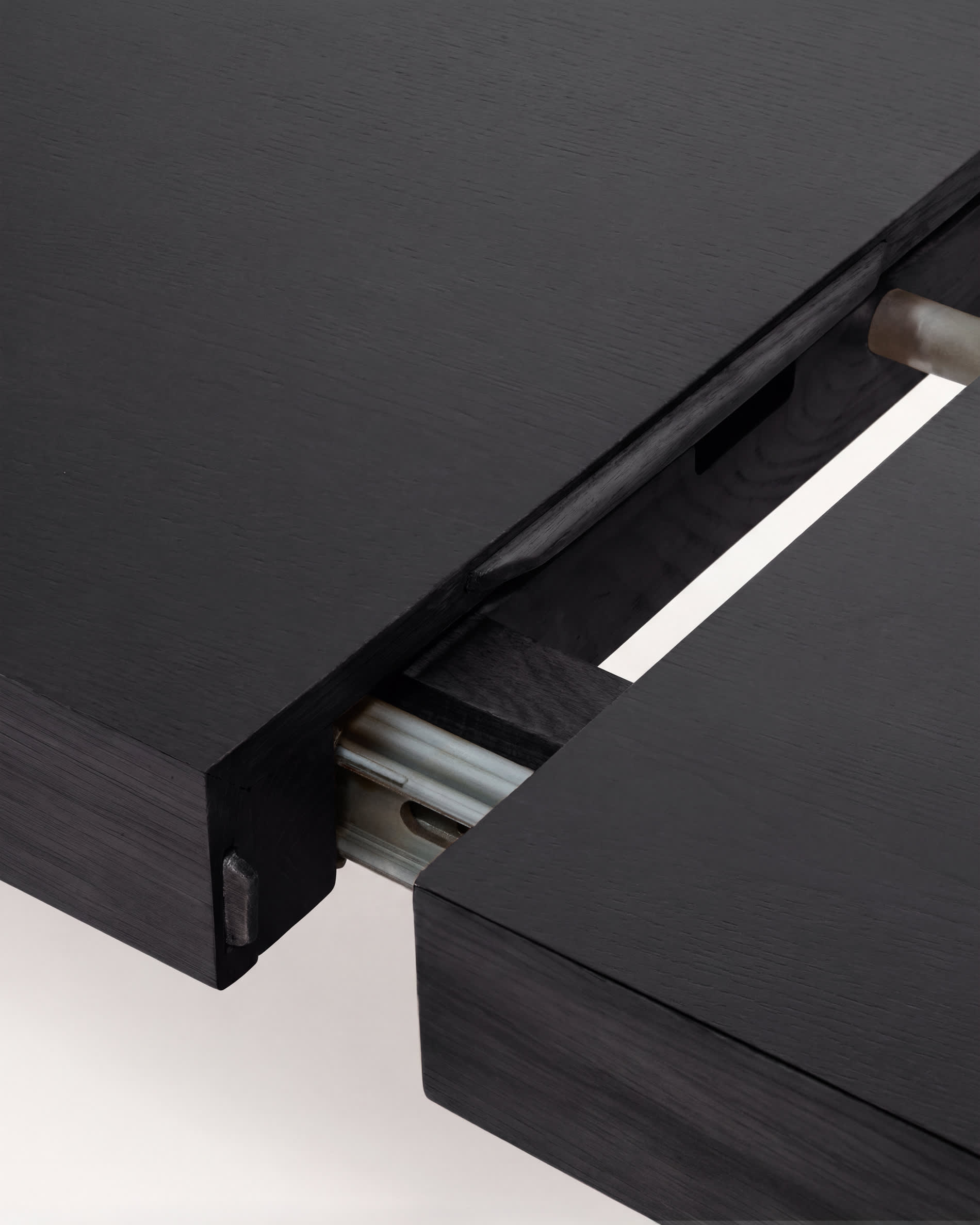 Erisia extendable table in solid oak wood with an ebonised finish 200 (280) x 100 cm FSC 100%