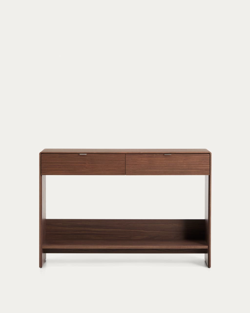 Helvine ash veneer console table with walnut finish 120 x 30 cm FSC 100 ...