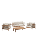 Sacova set of 2 seater sofa, 2 armchairs and table