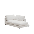 Gala right chaise longue in white, 193 x 105 cm