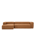 Leatherblok 4 seater chaise longue left 330 x 174 cm