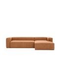 Leatherblok 3 seater chaise longue right 300 x 174 cm