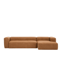 Leatherblok 4 seater chaise longue right 330 x 174 cm