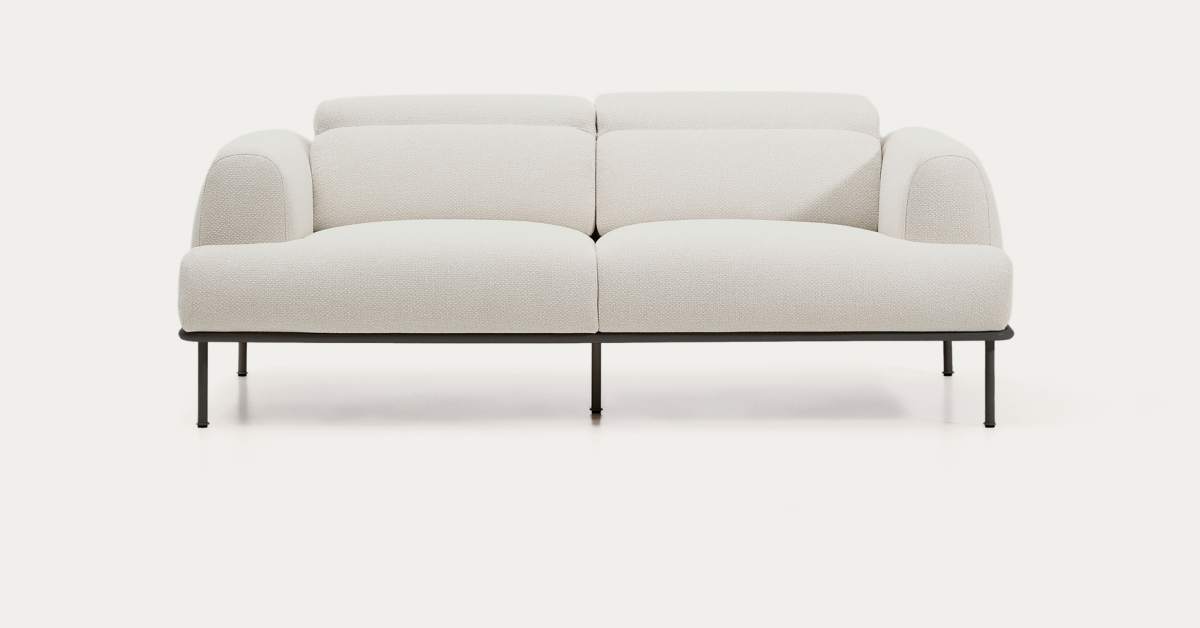 Home video setup with a beige chenille sofa and soft lighting to enhance visual quality for Barney-style home videos.