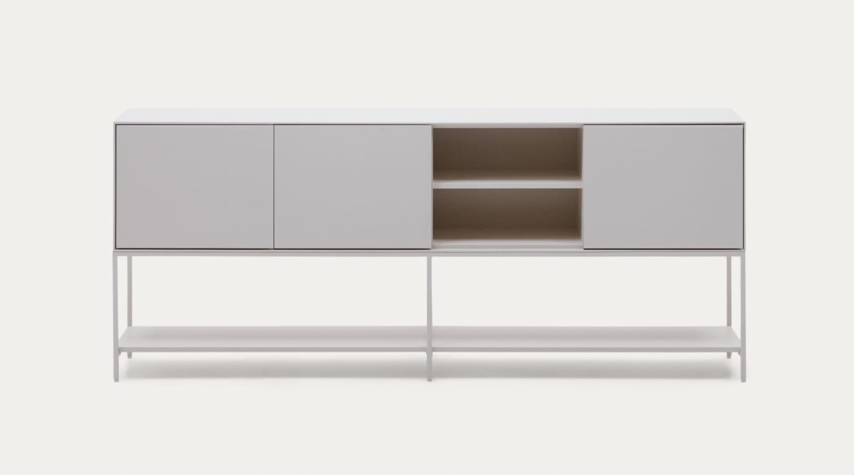 Vedrana Sideboard 3 Türen MDF weiß lackiert 195 x 80 cm | Kave Home Germany