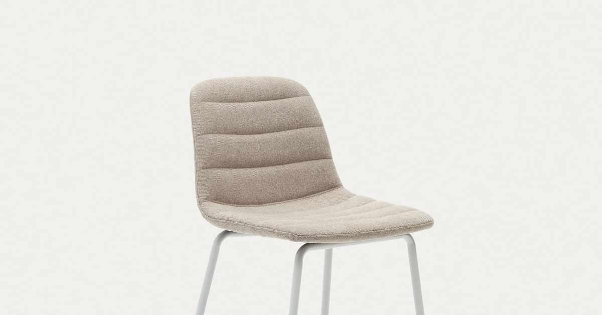 女性に人気！ and chenille beige in stool Zunilda steel white matt with ジャケット・アウター