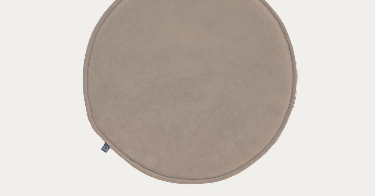 Rimca round velvet chair cushion in taupe 35 cm Kave Home