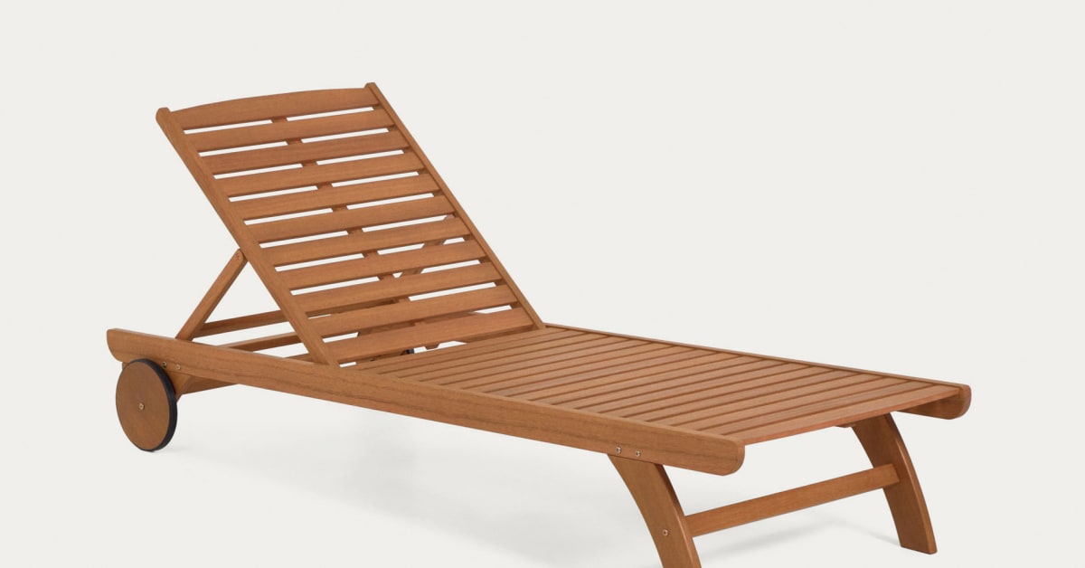Beila solid eucalyptus wood outdoor sun lounger FSC 100 Kave Home Great Britain
