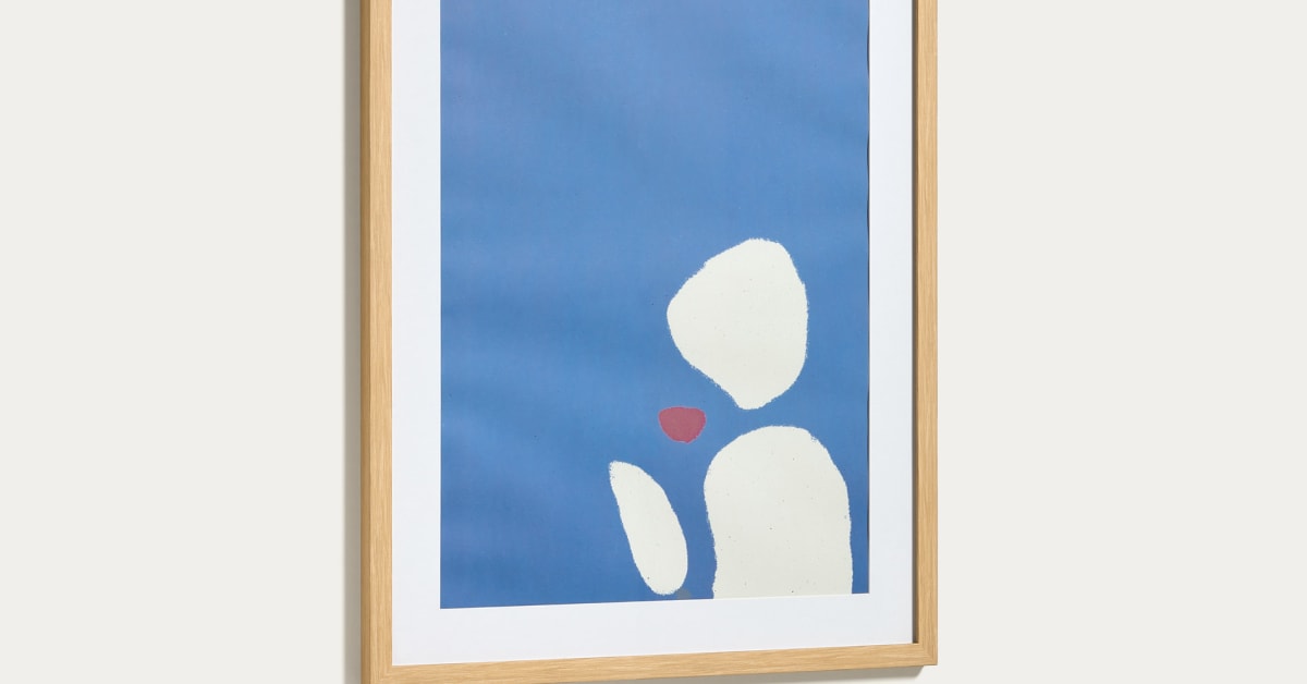 Allish painting with blue and white shapes 50 x 70 cm | Kave Home Austria