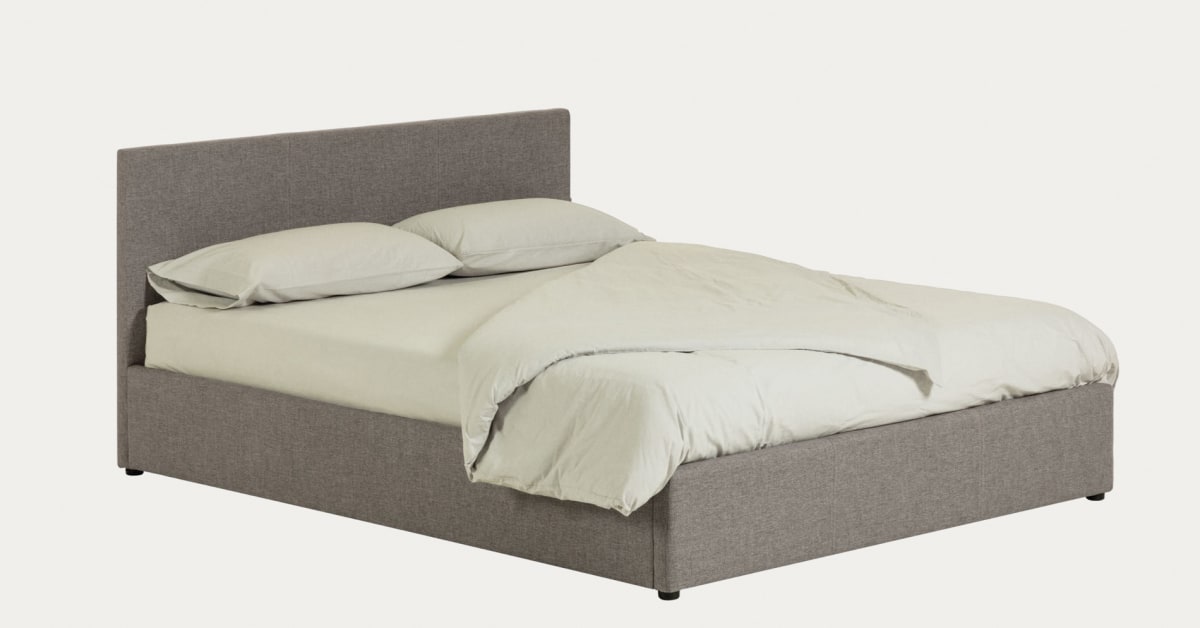 Nahiri upholstered grey ottoman bed for a 180 x 200 cm mattress Kave Home