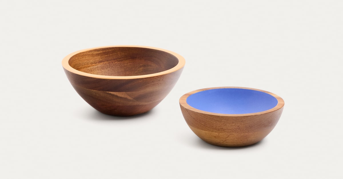 Fitz And Floyd Caleb – Set Di 3 Ciotole In Legno Di Acacia Naturale, Dimensioni 28 Cm, 22,9 Cm E 17,8 Cm, Biodegradabili - 4