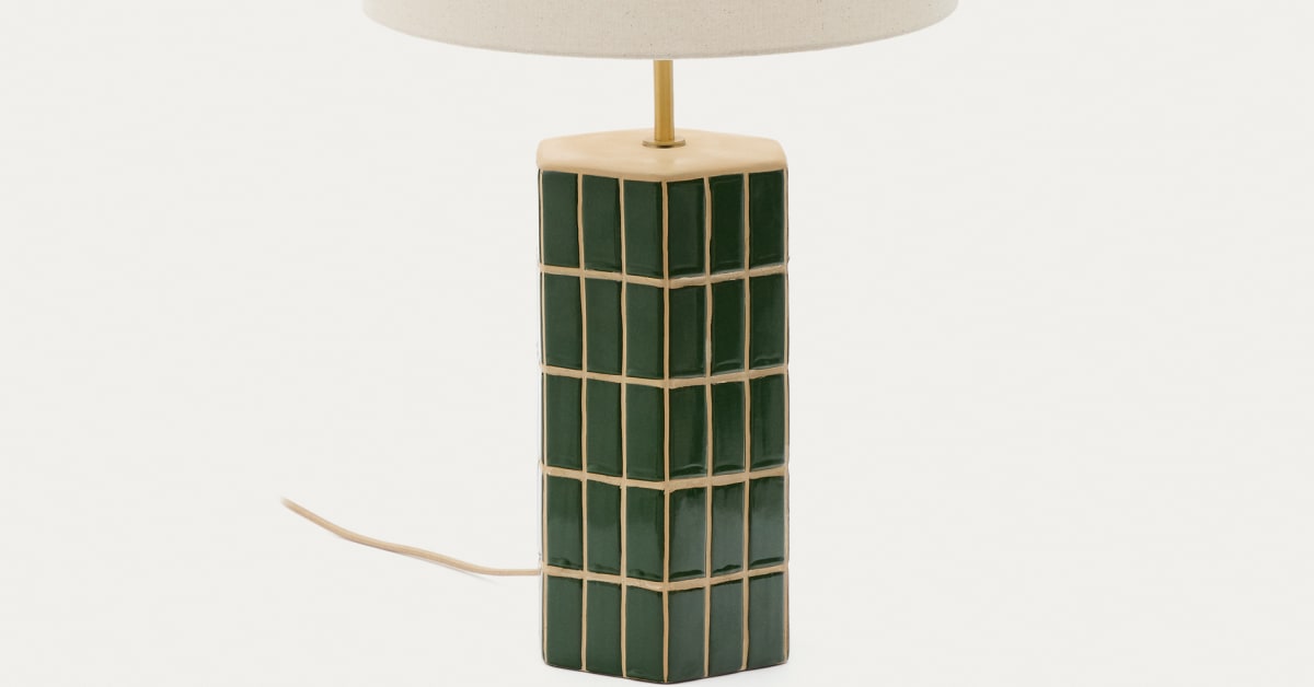 Lampe de table Rue en céramique verte | Kave Home®