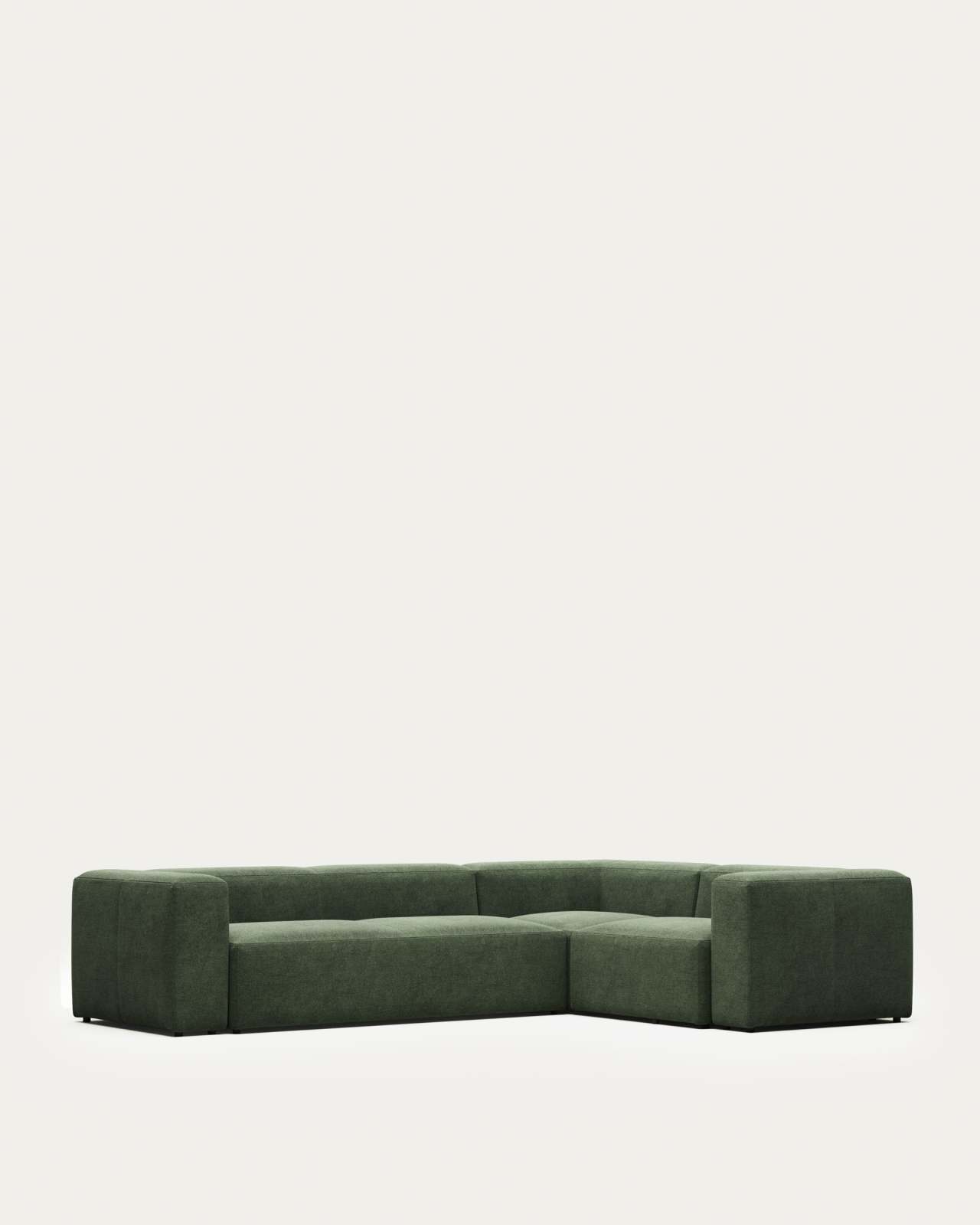 Blok 4 seater corner sofa in green, 320 x 230 cm / 230 x 320 cm FR