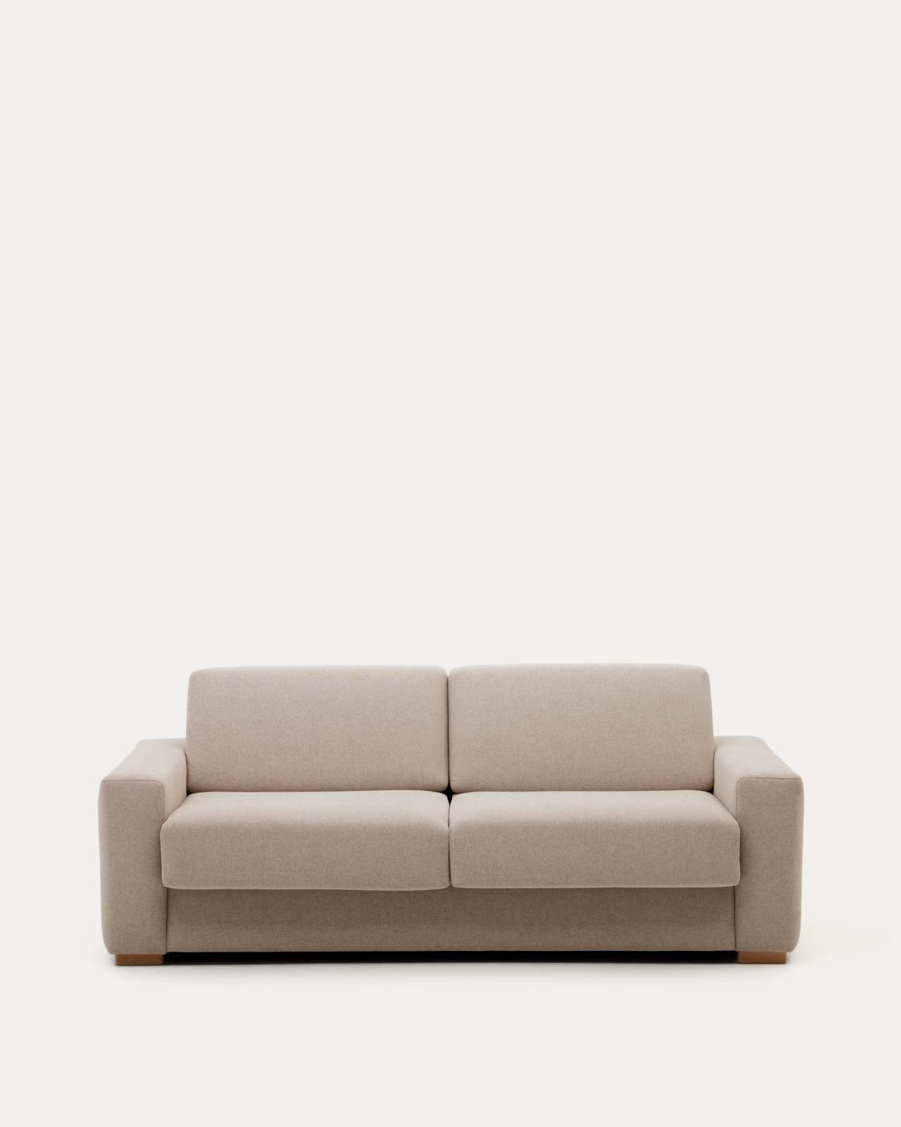 3-Sitzer-Bettsofa Anley in Beige mit Beinen aus massivem Buchenholz, 224 cm, FSC Mix Credit