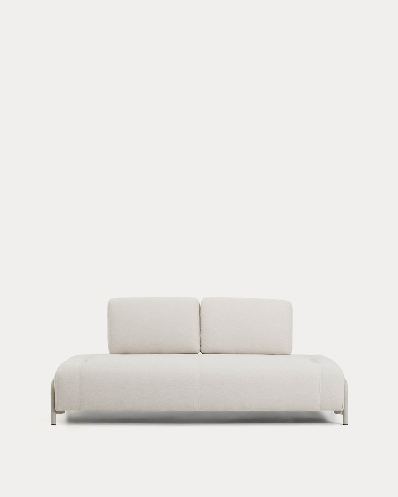 Compo 2-seater module in ecru chenille with beige metal frame 200 cm FSC Mix Credit