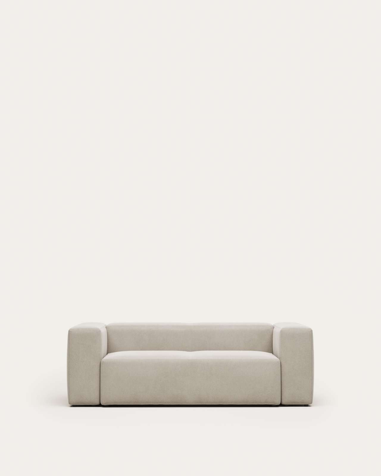 Blok fire-retardant 2-seater sofa in white chenille 210cm