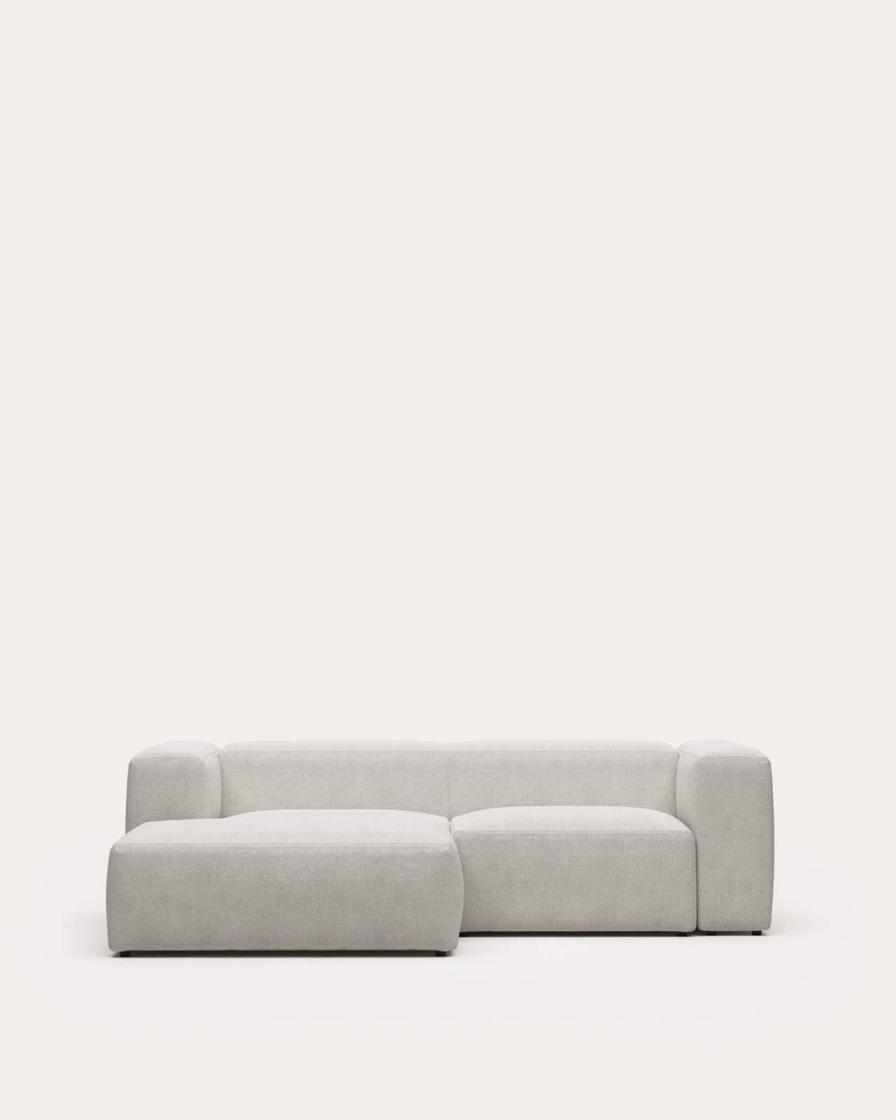 Blok fire-retardant white bouclé 2-seater sofa with left chaise longue 240cm FSC Mix Credit
