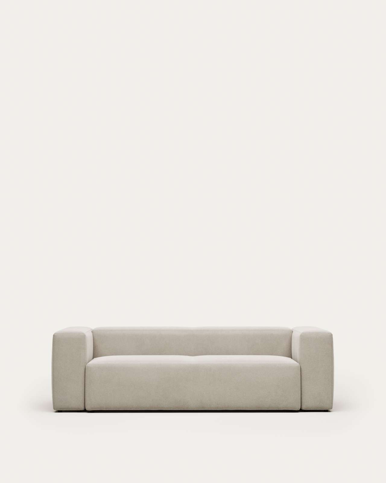 Blok fire-retardant 3-seater sofa in white chenille 240cm