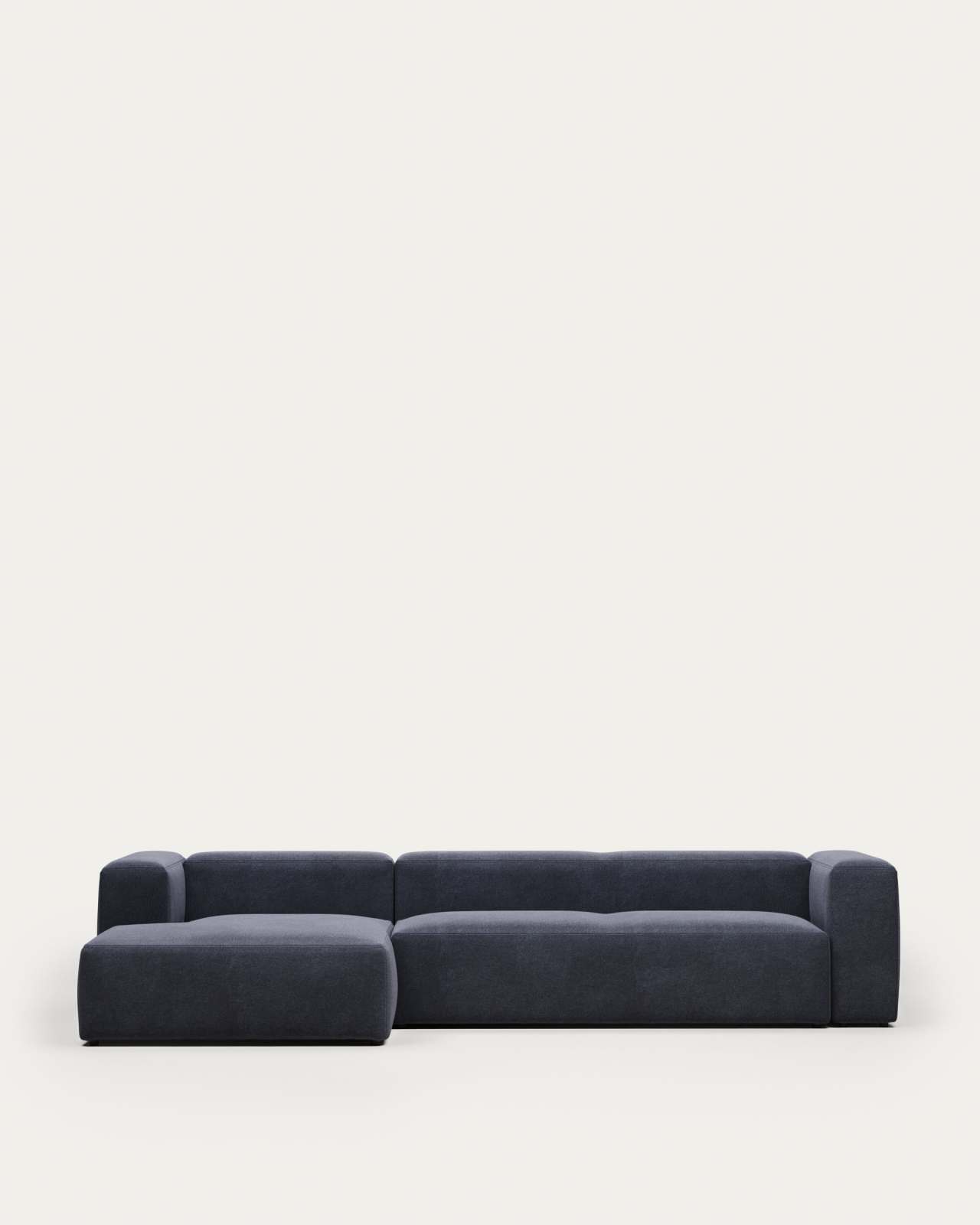 Blok 4 seater sofa with left side chaise longue in blue, 330 cm FR