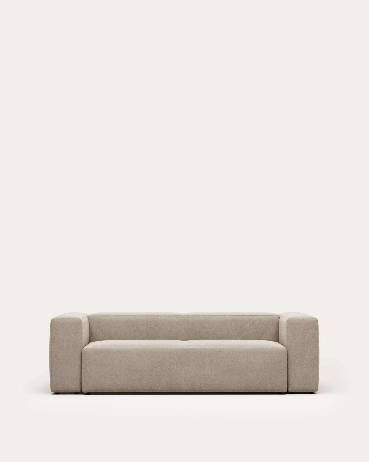Blok fire-retardant 3-seater sofa in beige chenille 240cm
