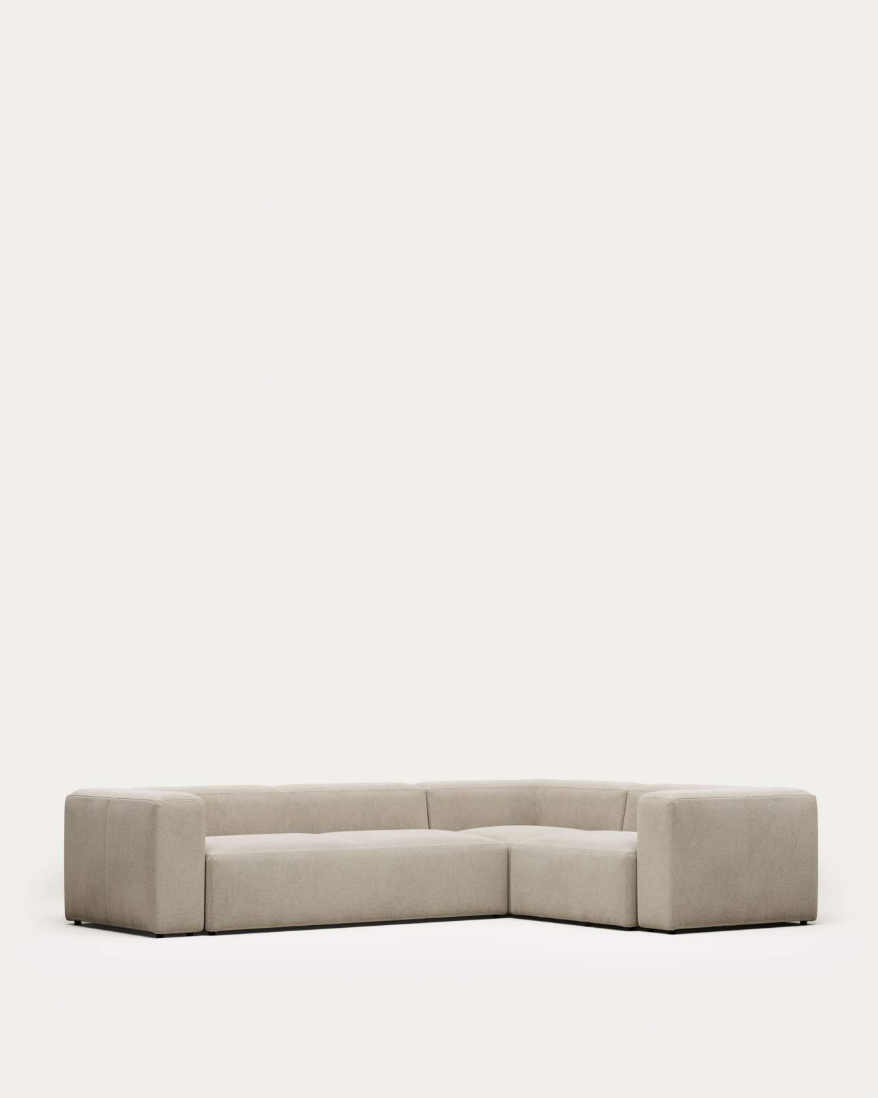 Blok fire-retardant 4-seater corner sofa in beige chenille 320 x 230cm/230 x 320cm